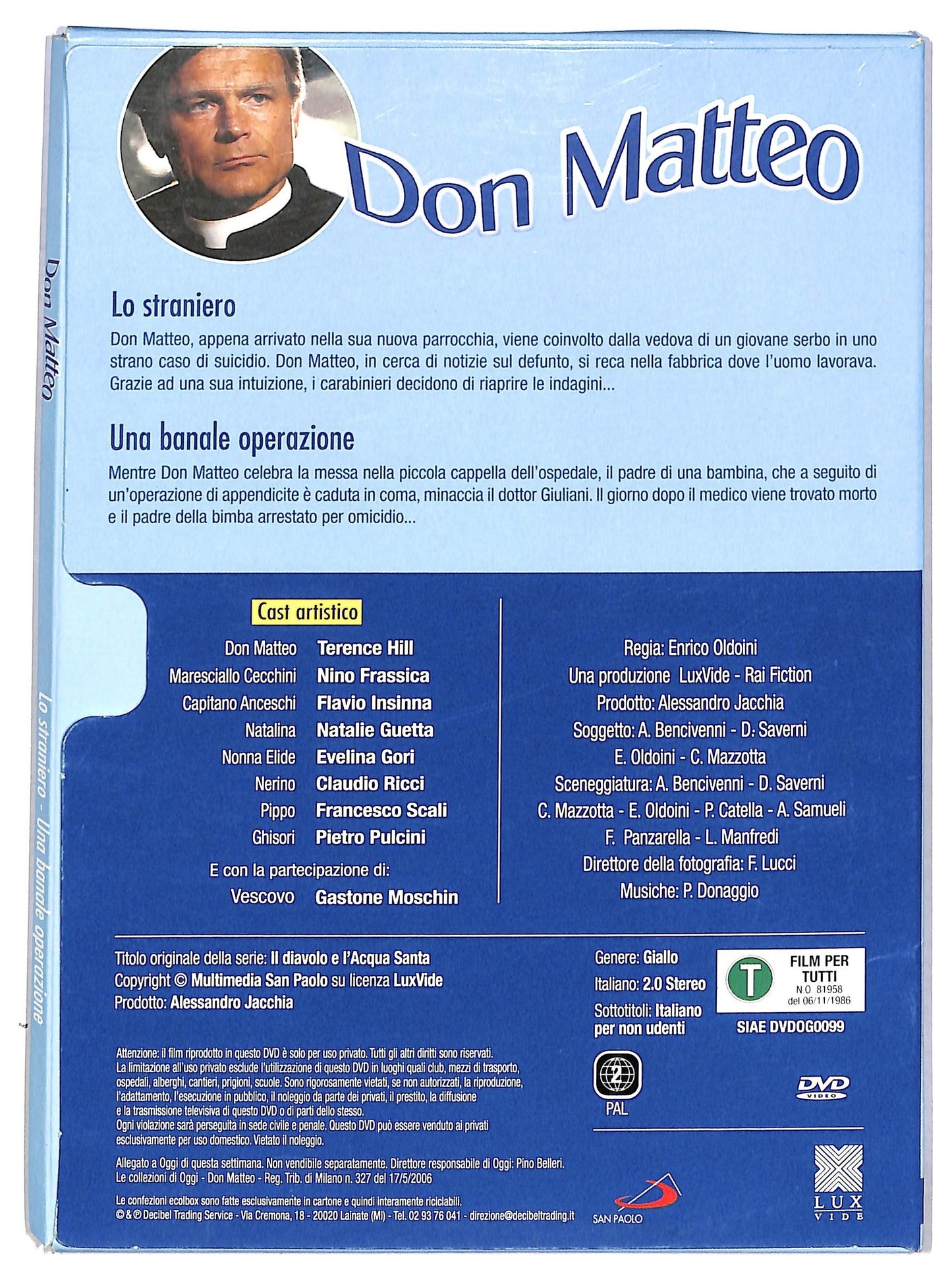 EBOND Don Matteo 1a Stagione 1 ° DVD 2 Epsiodi Slipcase EDITORIALE DVD D788930