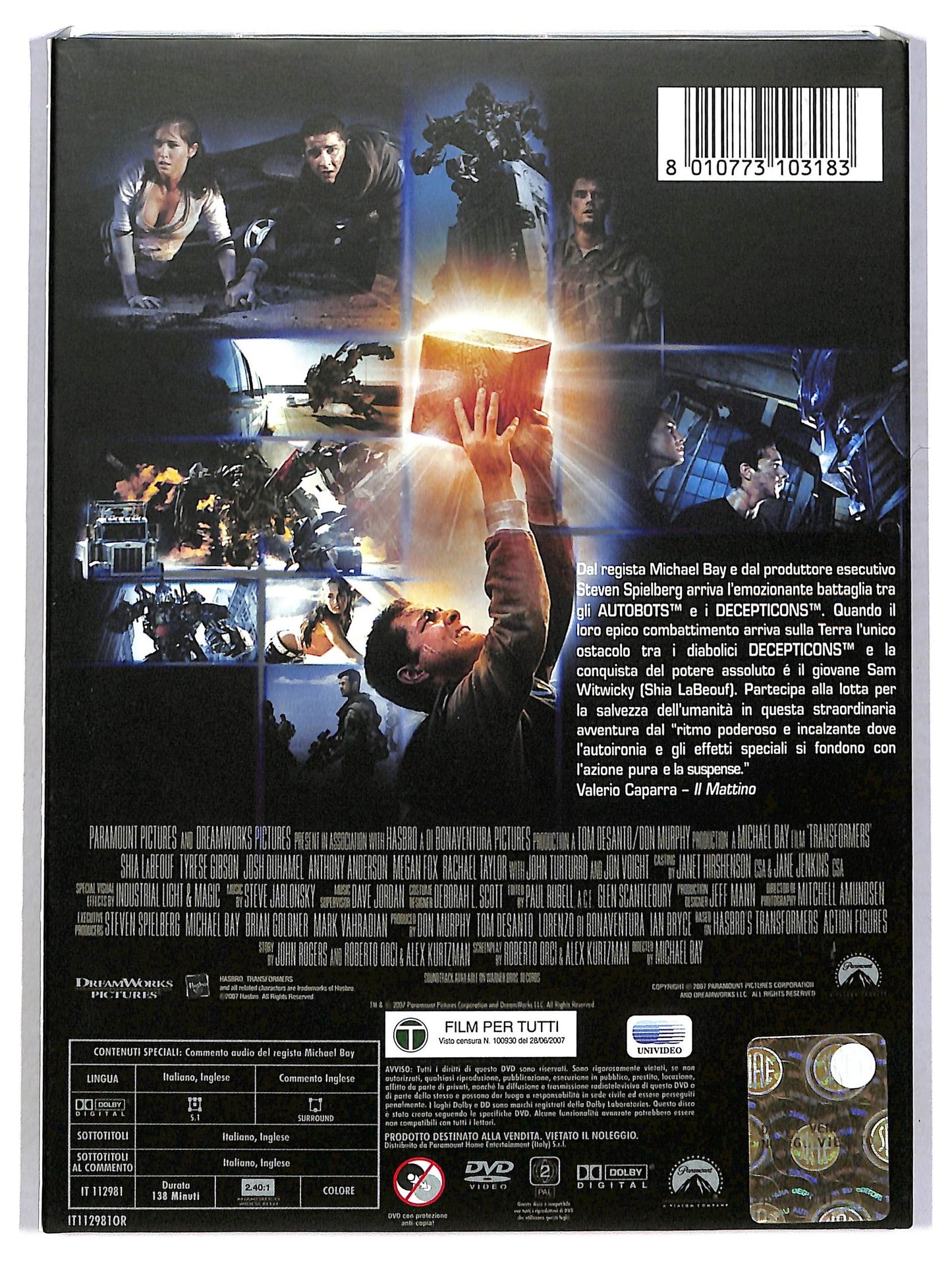 EBOND Transformers DVD  Ex Noleggio  Slipcase SLIM D789405