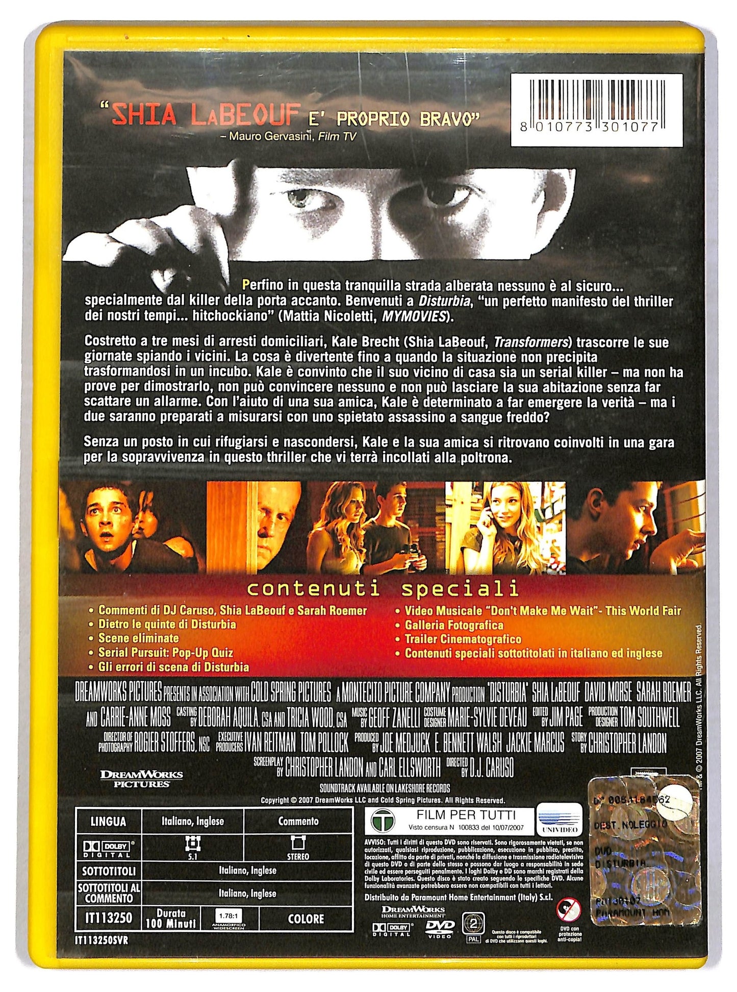 EBOND Disturbia NOLEGGIO DVD D789409