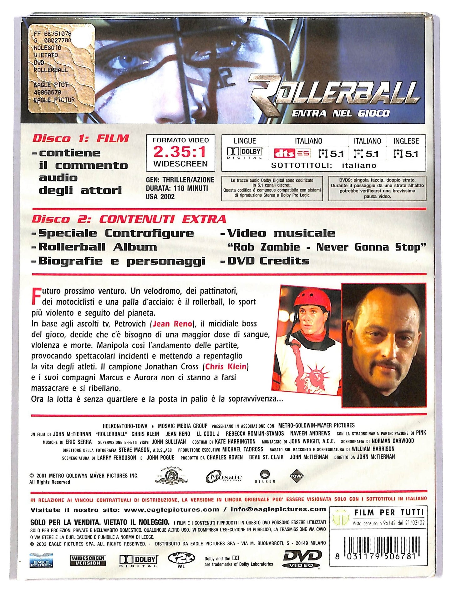 EBOND Rollerball - Entra nel gioco DIGIPACK EDIZIONE SPECIALE DVD D789612