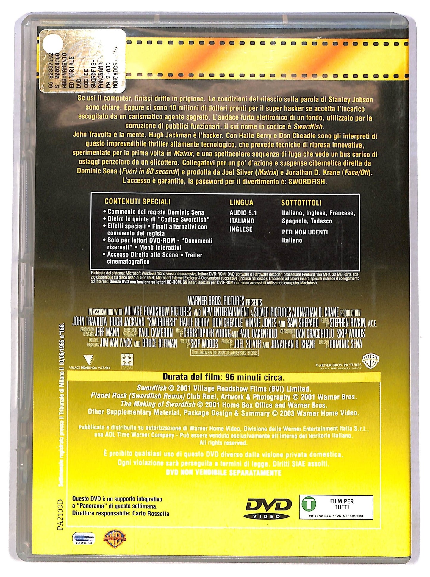 EBOND Codice: Swordfish -  EDITORIALE  DVD D789701
