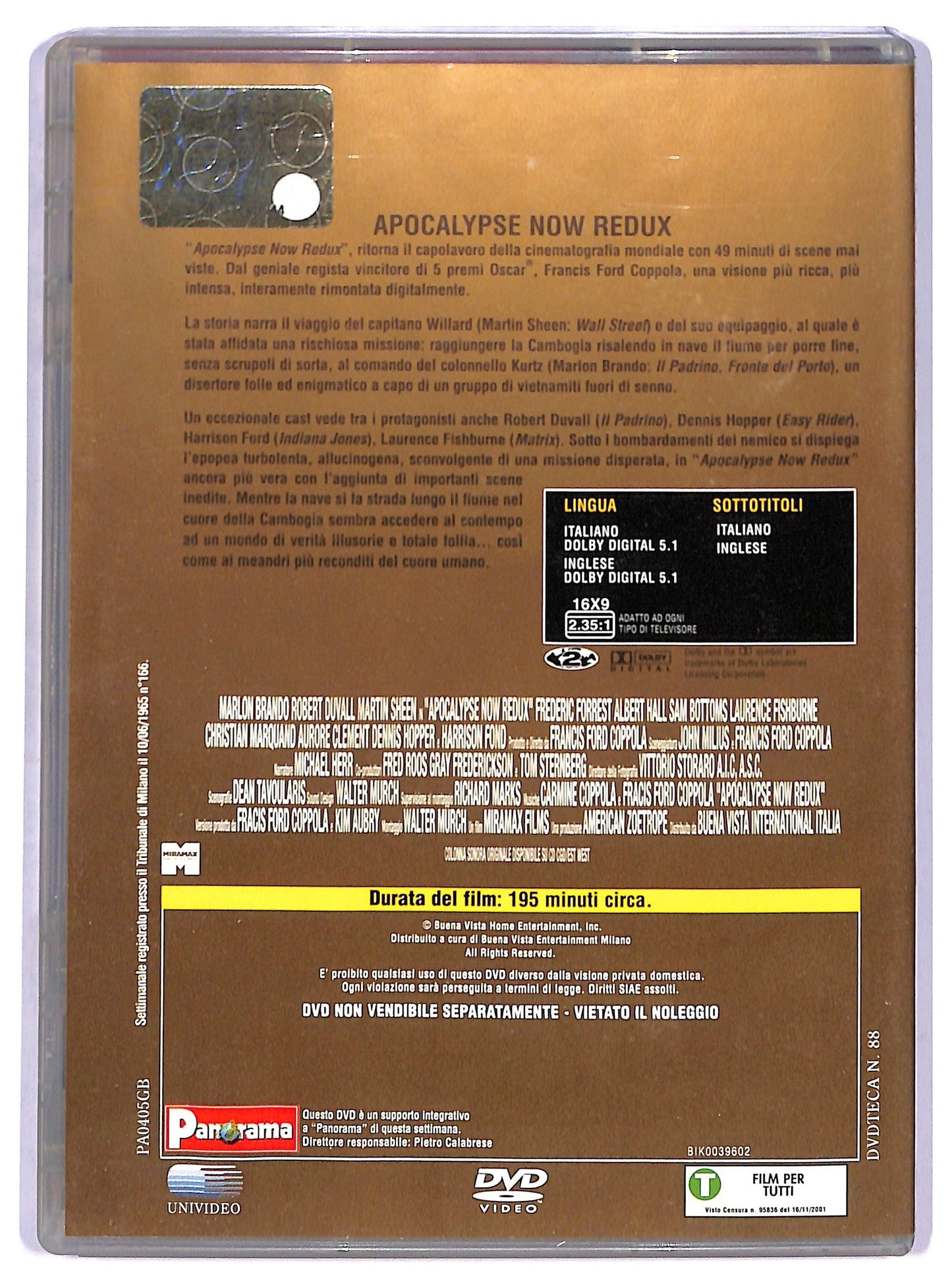 EBOND Apocalypse Now EDITORIALE DVD D789858