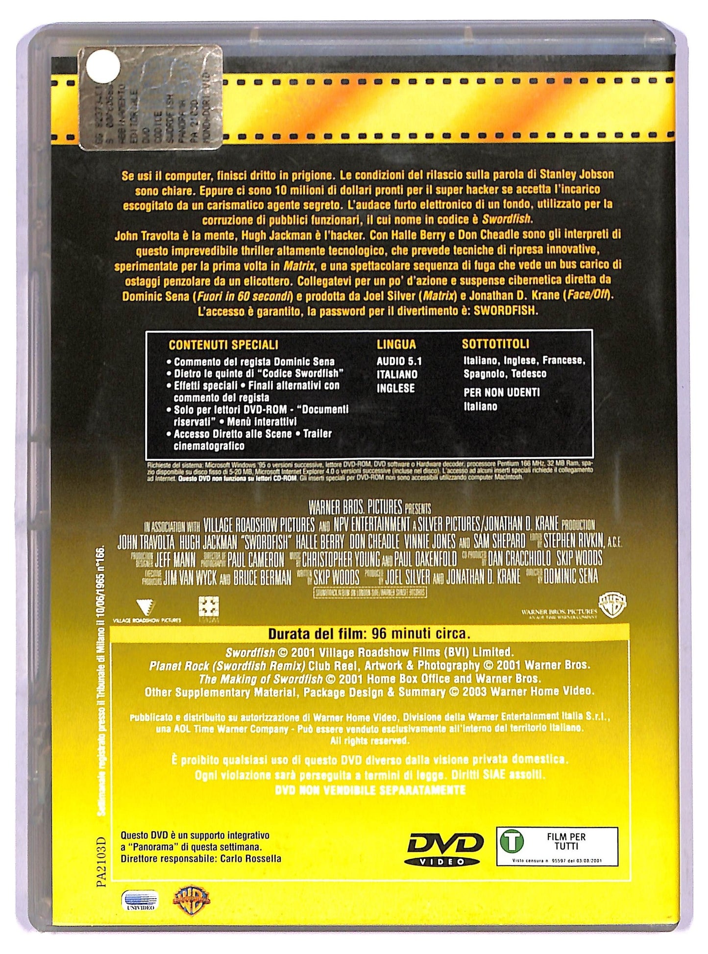 EBOND Codice: Swordfish -  EDITORIALE  DVD D790106
