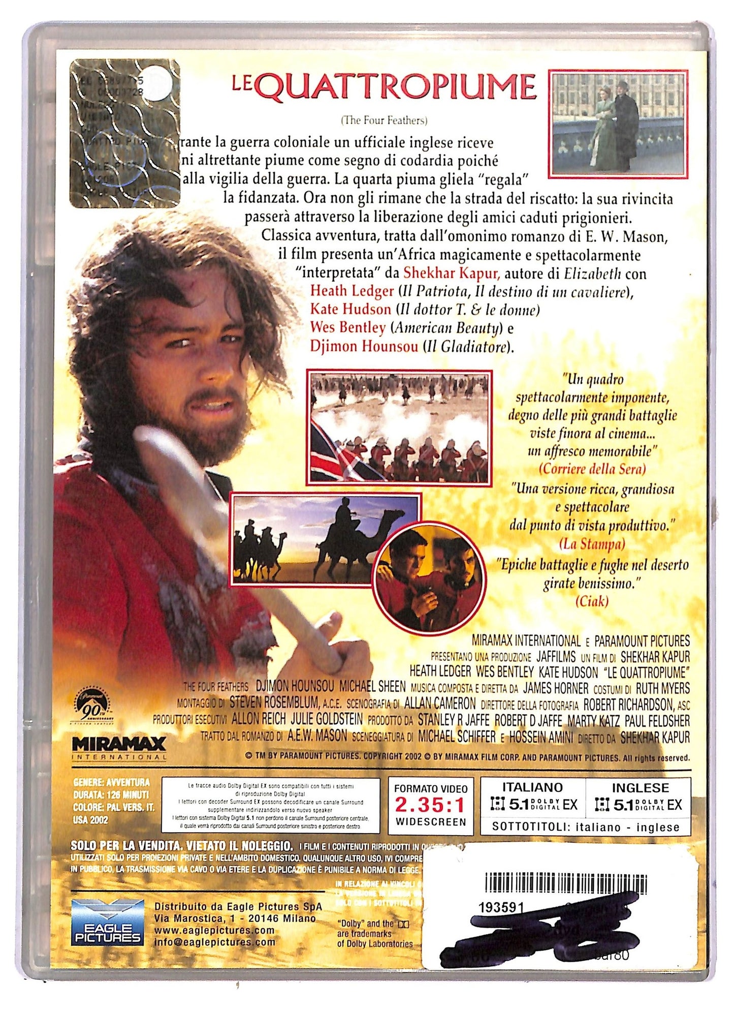 EBOND Le quattro piume SLIMCASE EDITORIALE DVD D790401