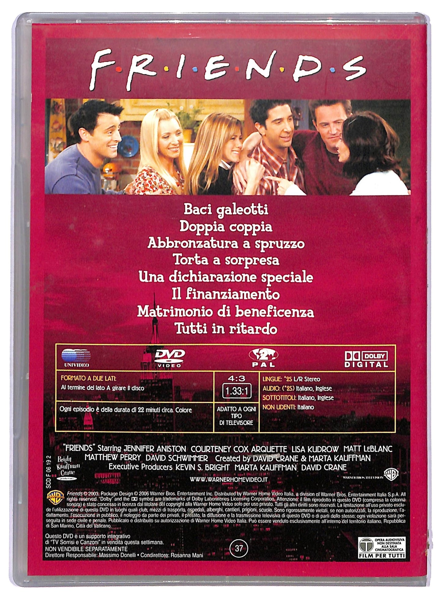 EBOND Friends Stagione 10 Episodi Da 1 a 8 EDITORIALE DVD D791015