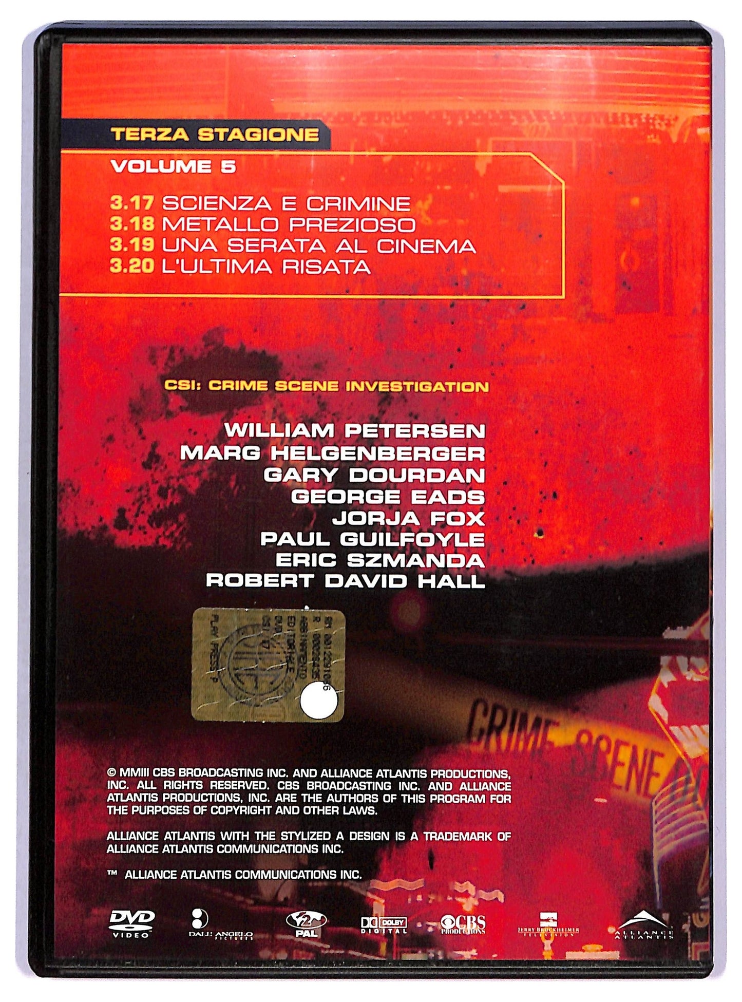 EBOND CSI: Terza Stagione Vol.5 Epis. 3.17 a 3.20 VEDITORIALE DVD D791027