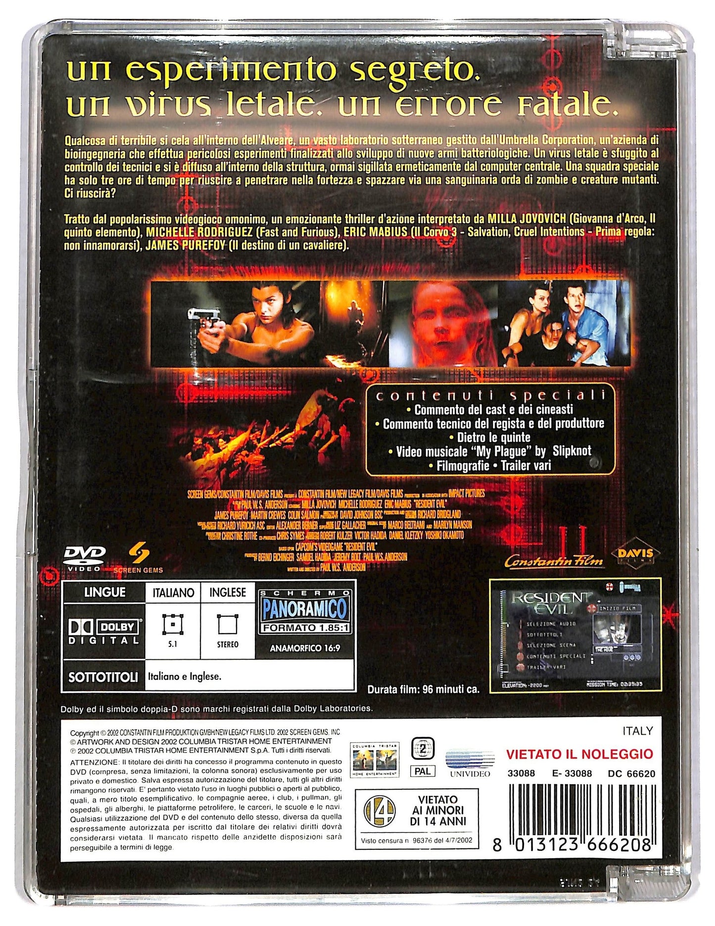 EBOND Resident Evil  Con Milla Jovovich DVD Sjb D791309