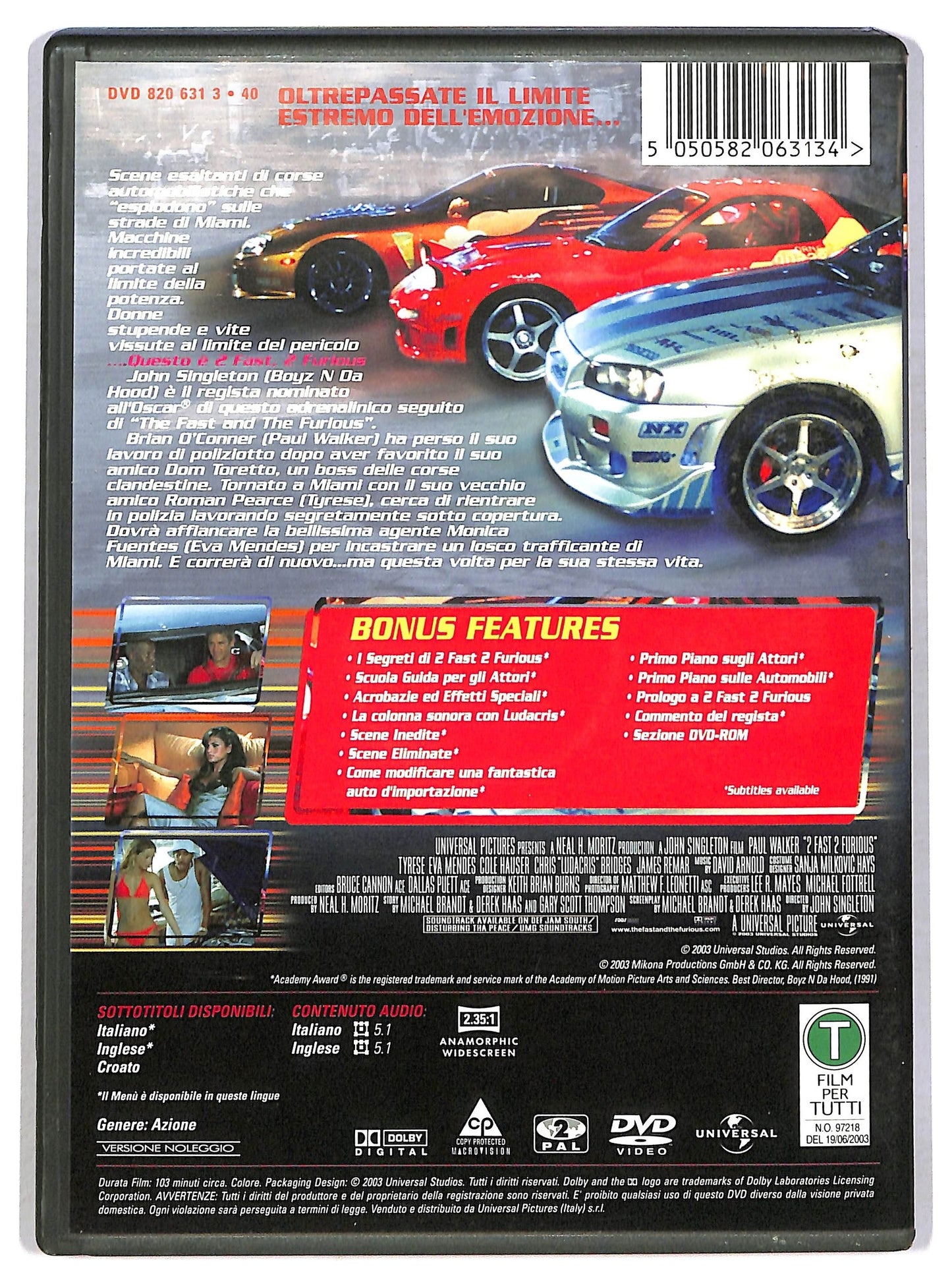 EBOND 2 Fast 2 Furious NOLEGGIO DVD D791402