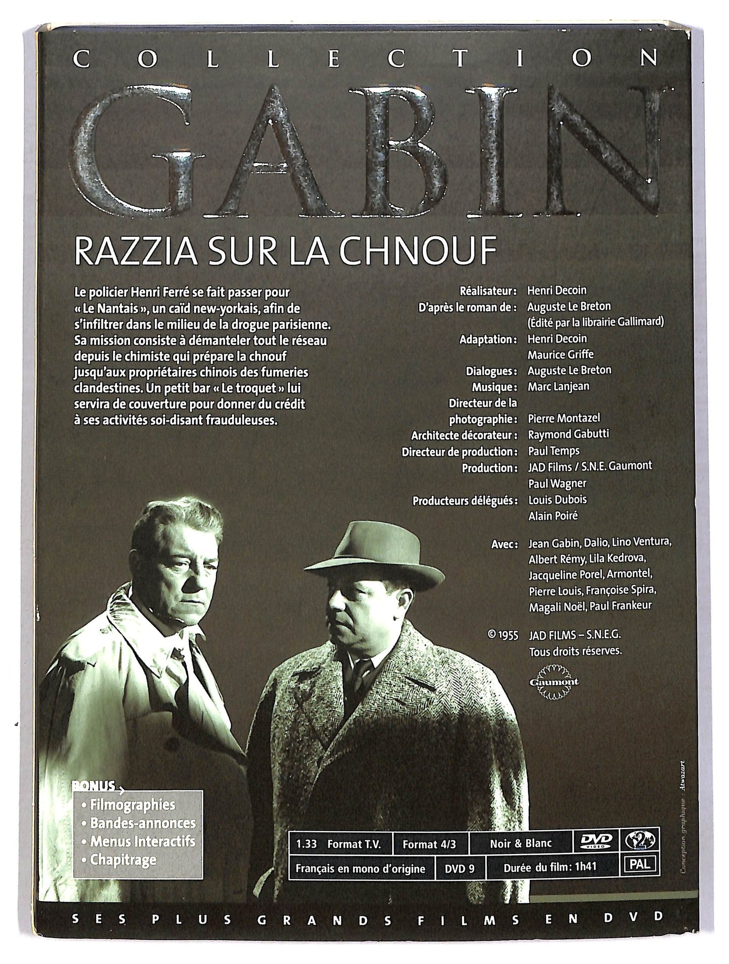 EBOND Gabin collection - Razzia sur la chnouf - ediz francese EDITORIALE DVD D791706