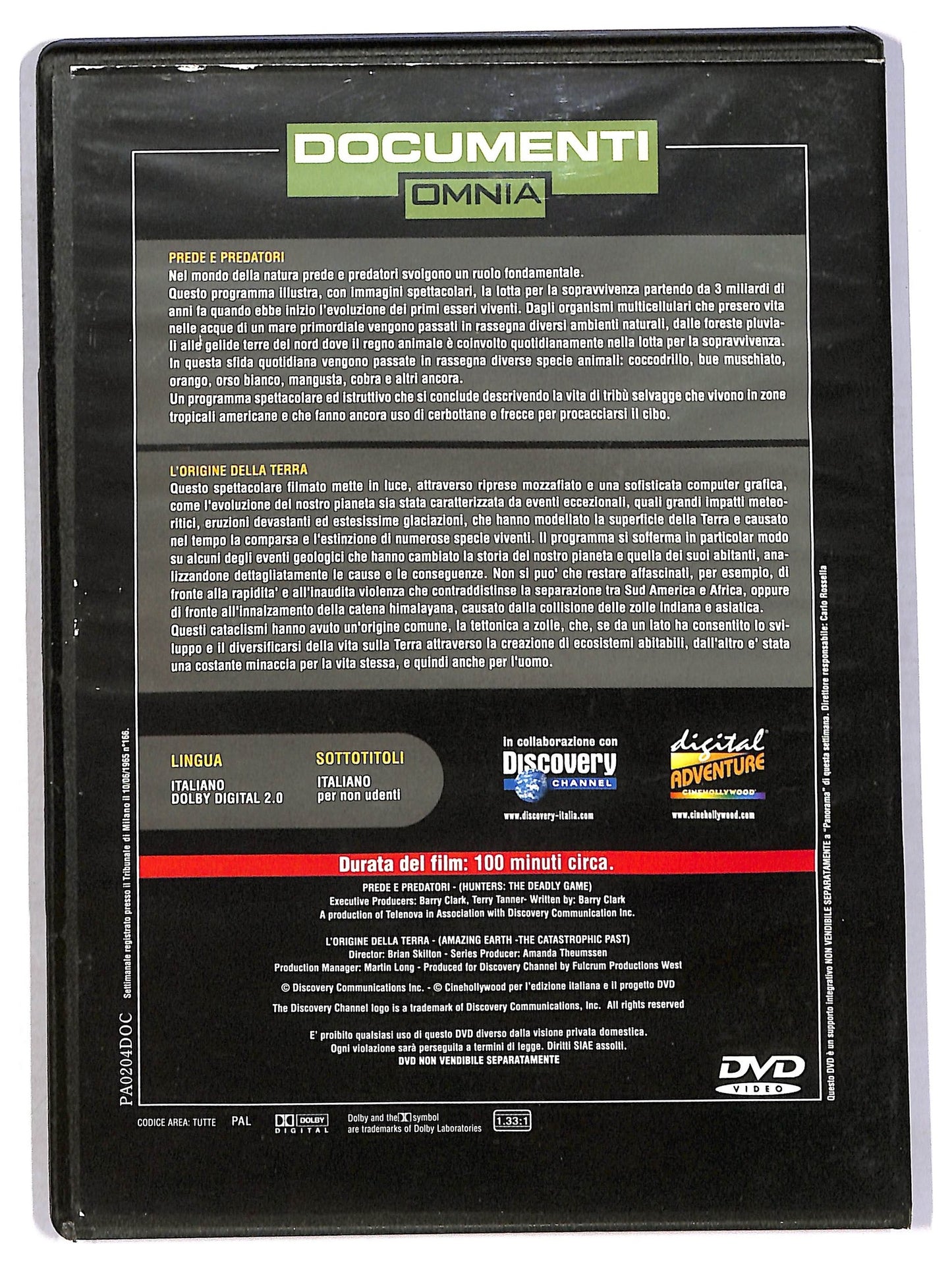 EBOND Omnia - Prede e predatori l'origine della Terra EDITORIALE DVD D791748