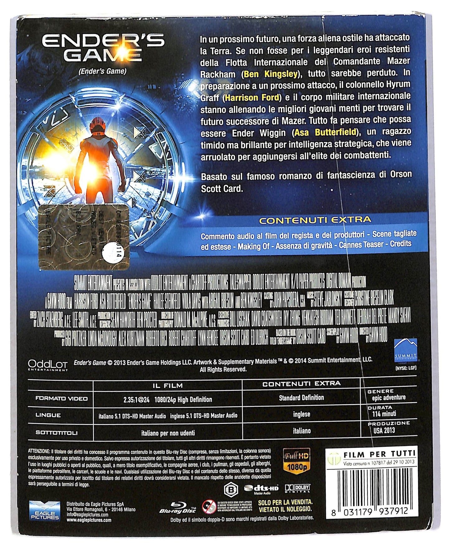 EBOND Ender's Game Special Edition BLURAY D791967