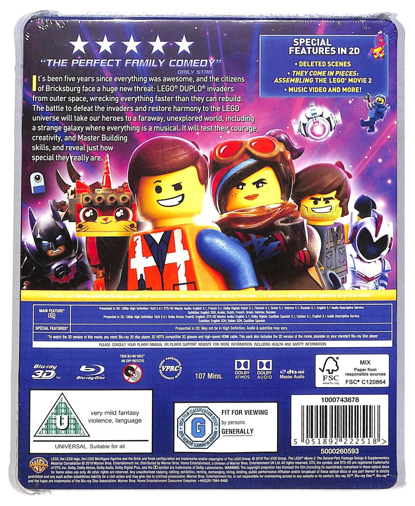 EBOND The LEGO® Movie 2 STEELBOOK BLURAY 3D + BLURAY  BLURAY BLURAY D792353