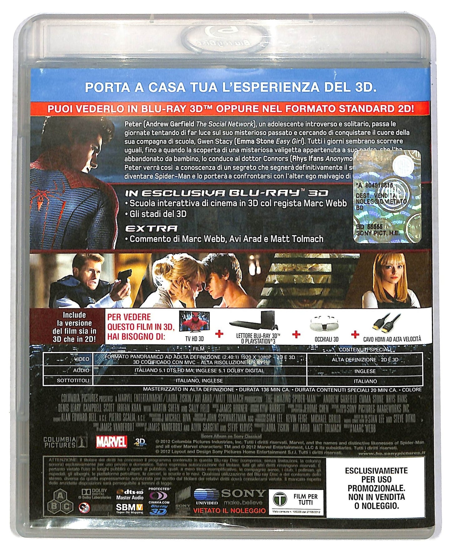 EBOND The Amazing Spider-Man UK edition EDITORIALE ( 3D BLURAY + BLURAY BLURAY D792459