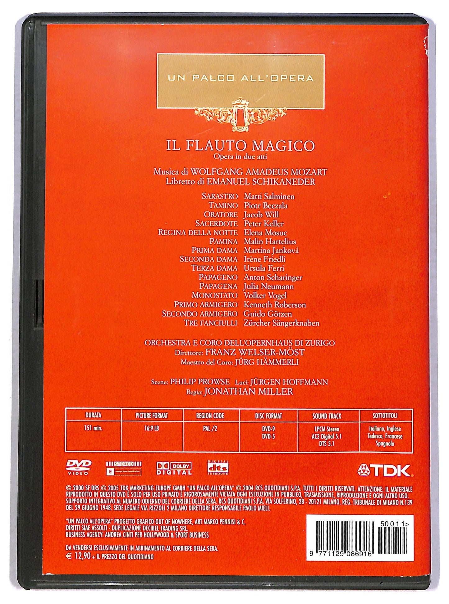 EBOND Un palco all'opera -W. A Morzart il flauto magico  EDITORIALE DVD D792920