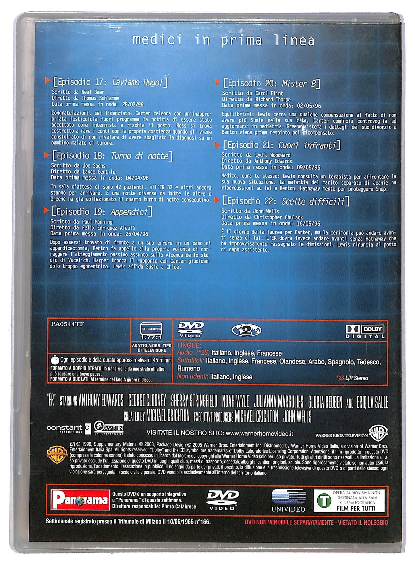 EBOND ER Medici In Prima Linea Anno 2 Epis, 17 - 22 EDITORIALE DVD D792949
