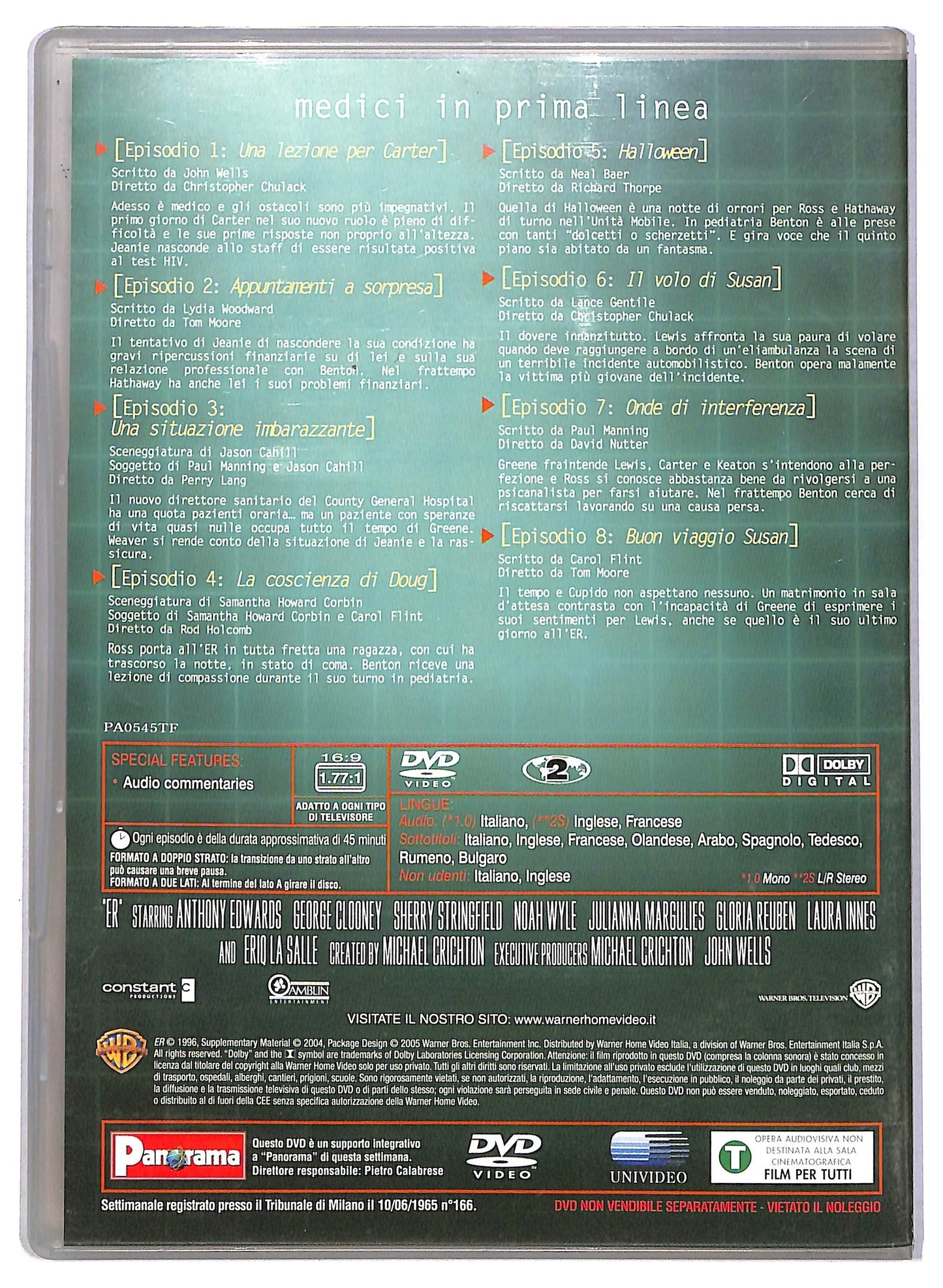 EBOND ER Medici In Prima Linea Anno 3 Epis. 1 - 8 EDITORIALE DVD D792950