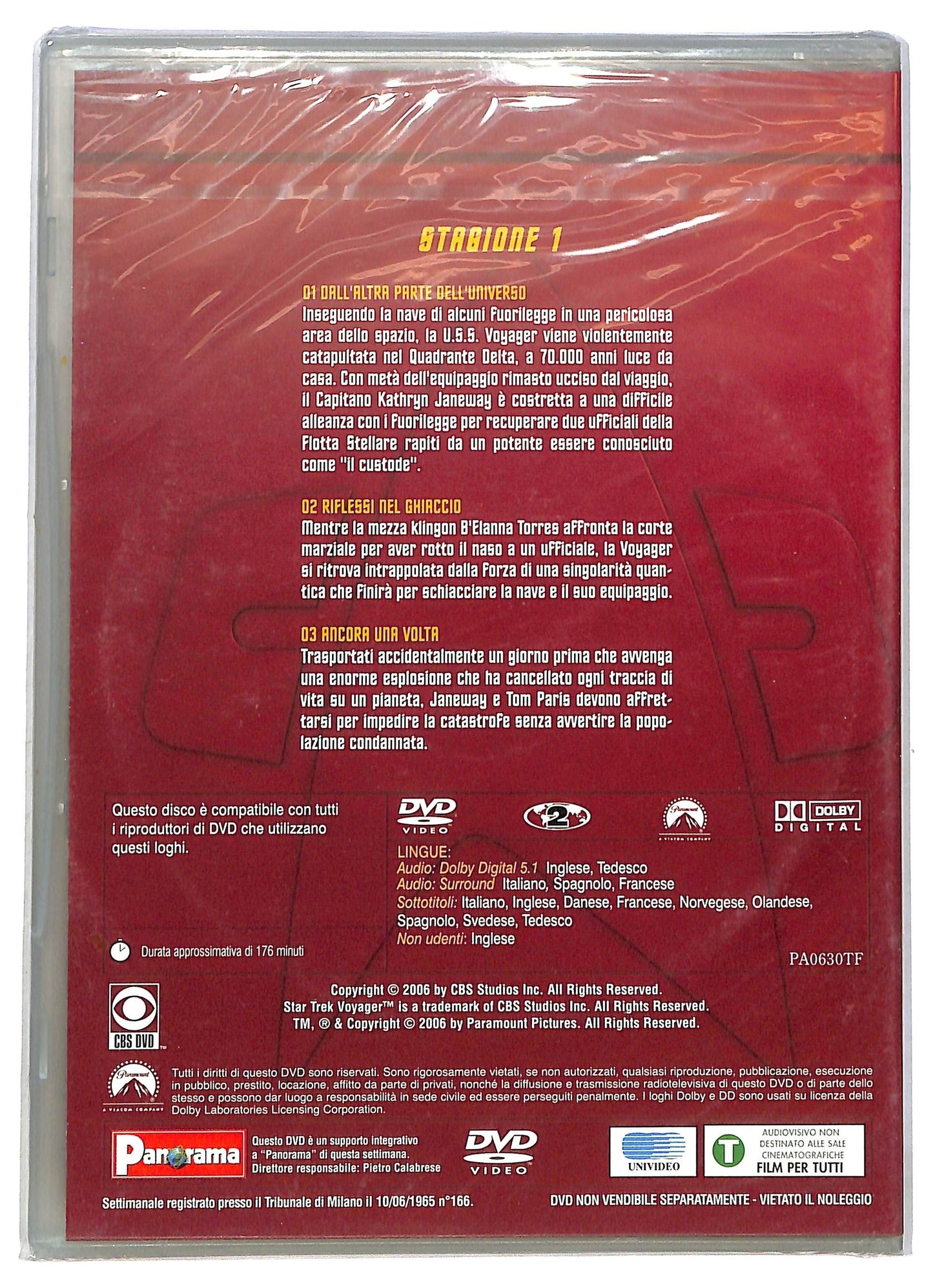 EBOND Star Trek Voyager  Stagione 1 disco 1 Episodi 1-3 EDITORIALE DVD D793042
