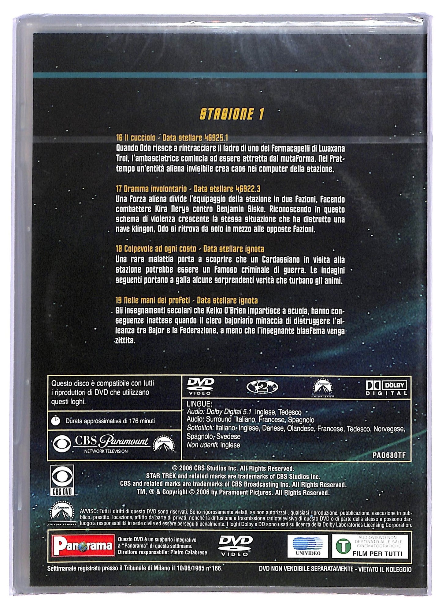 EBOND Star Trek Deep Space Nine Stagione 1 DISCO 5  Episodi 16/19 EDITORIALE dvd D793423