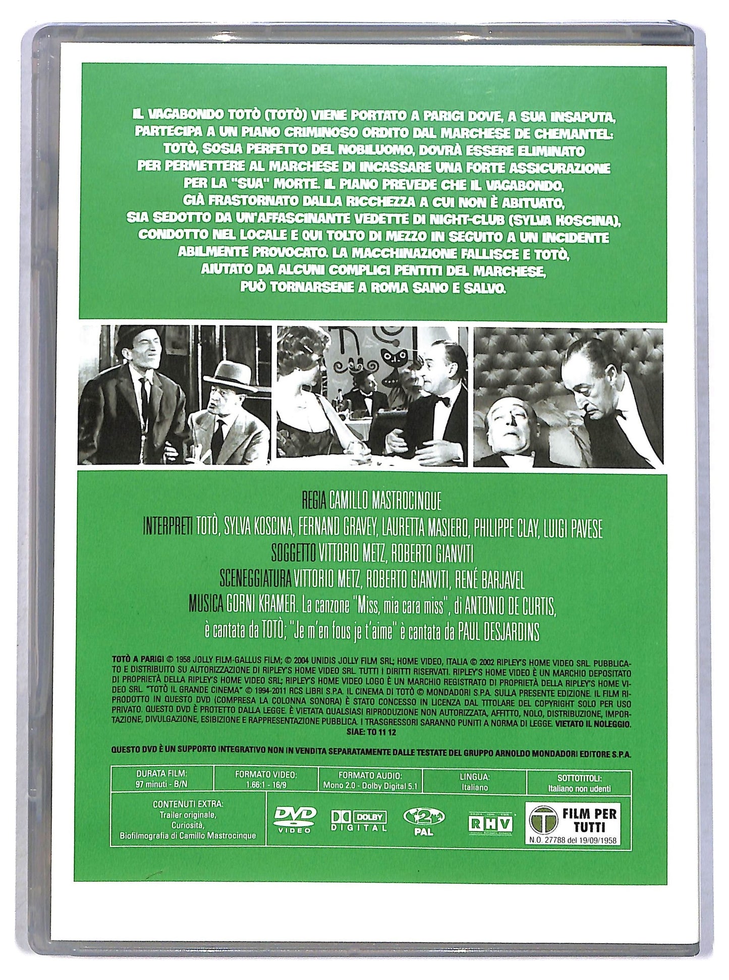 EBOND Toto a Parigi. Toto Il Grande Cinema DVD Slipcase EDITORIALE SLIM D793750