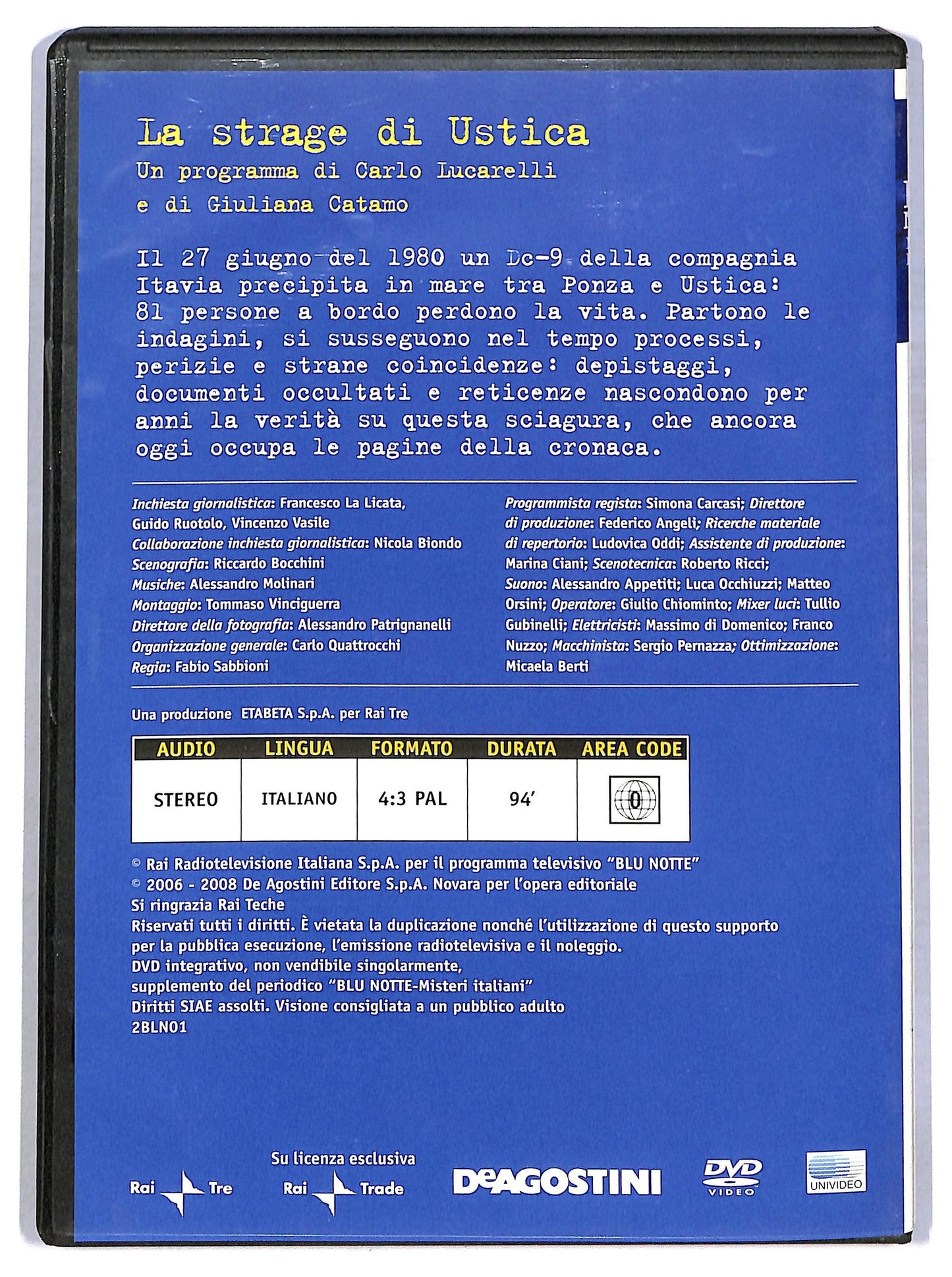 EBOND Blu Notte vol.4 - La strage di Ustica  EDITORIALE DVD D794035