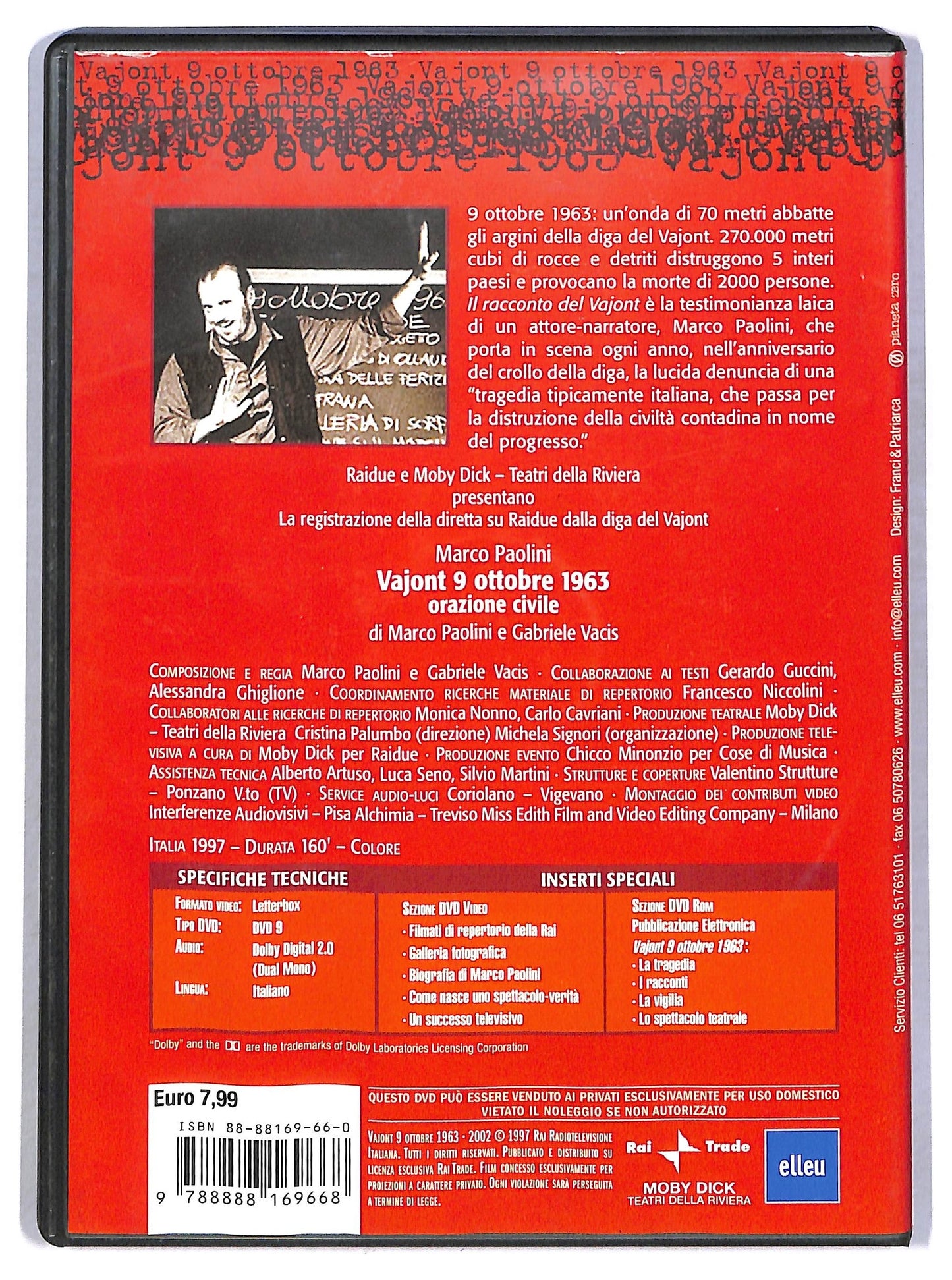 EBOND Vajont 9 Ottobre 1963 Operazione Civile EDITORIALE DVD D794041
