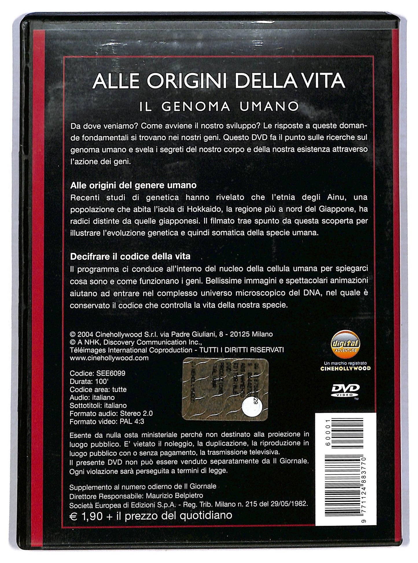 EBOND il genoma umano - alle origini della vita  EDITORIALE DVD D794043