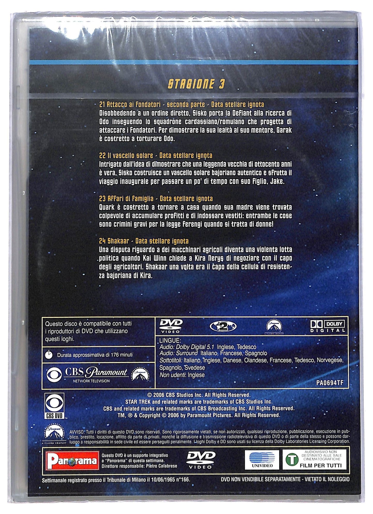 EBOND Star Trek: Deep Space Nine Stagione 3 Disco 6 EDITORIALE  DVD D794114