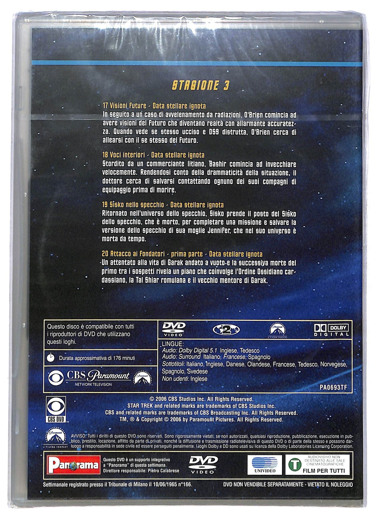 EBOND Star Trek Deep Space Nine Satgione 3 Epis. 17 - 20 EDITORIALE DVD D794116