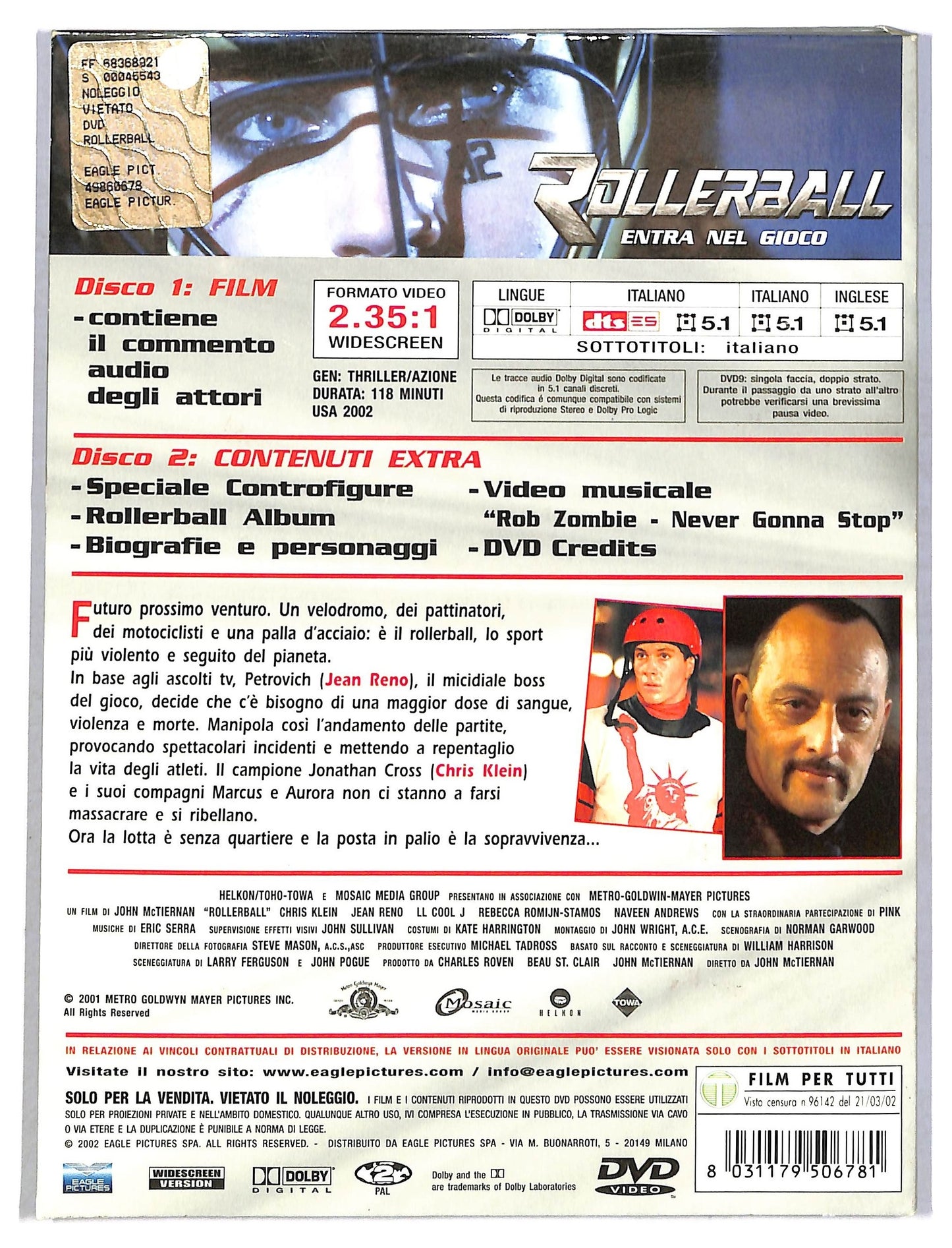 EBOND Rollerball - Entra nel gioco DIGIPACK EDIZIONE SPECIALE DVD D794312
