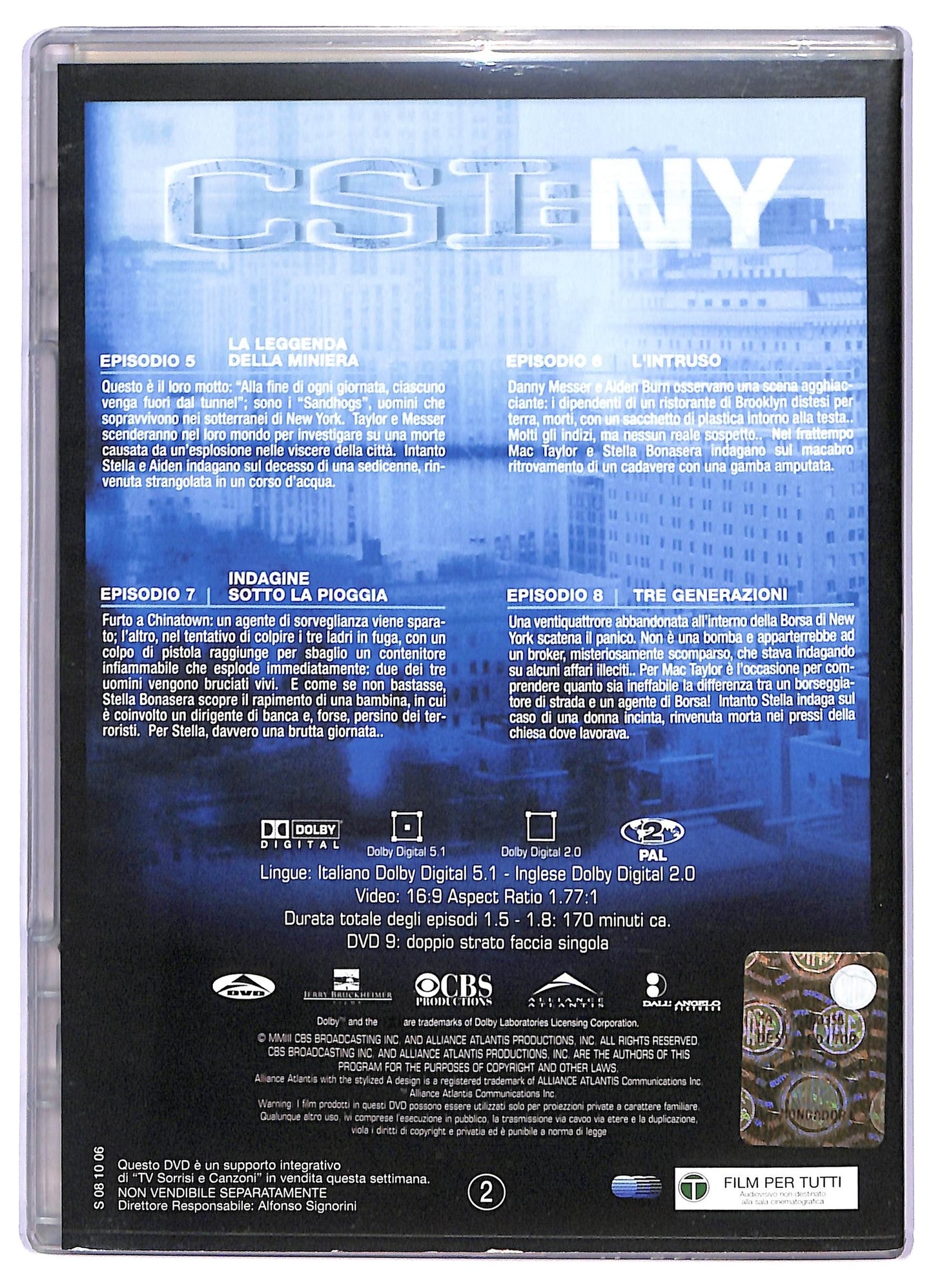 EBOND CSY NY Prima Stagione Episodi 5 - 8 EDITORIALE DVD D795141