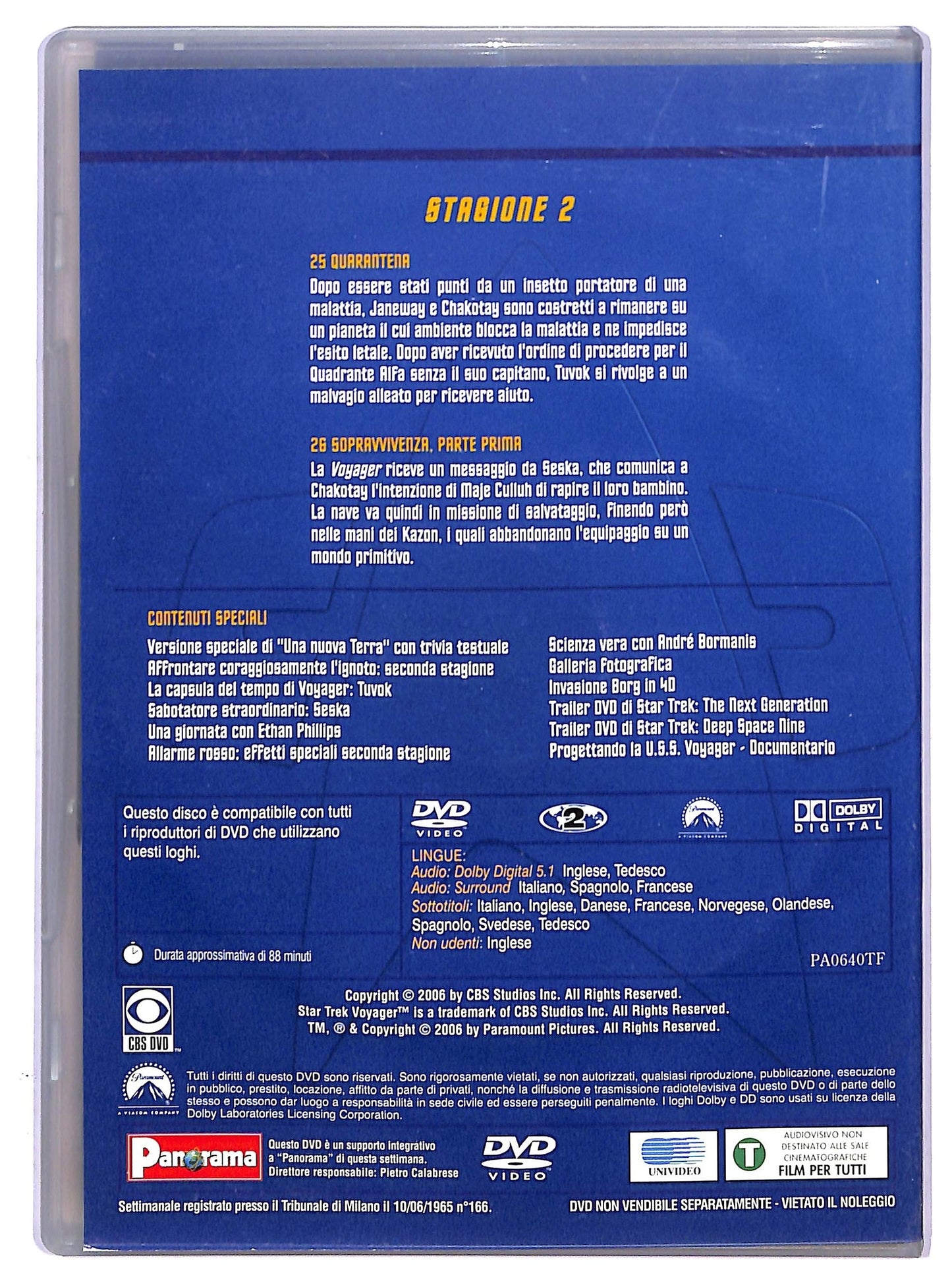 EBOND Star Trek Vojager Stagione 2 Epis. 25 - 26 EDITORIALE DVD D795234