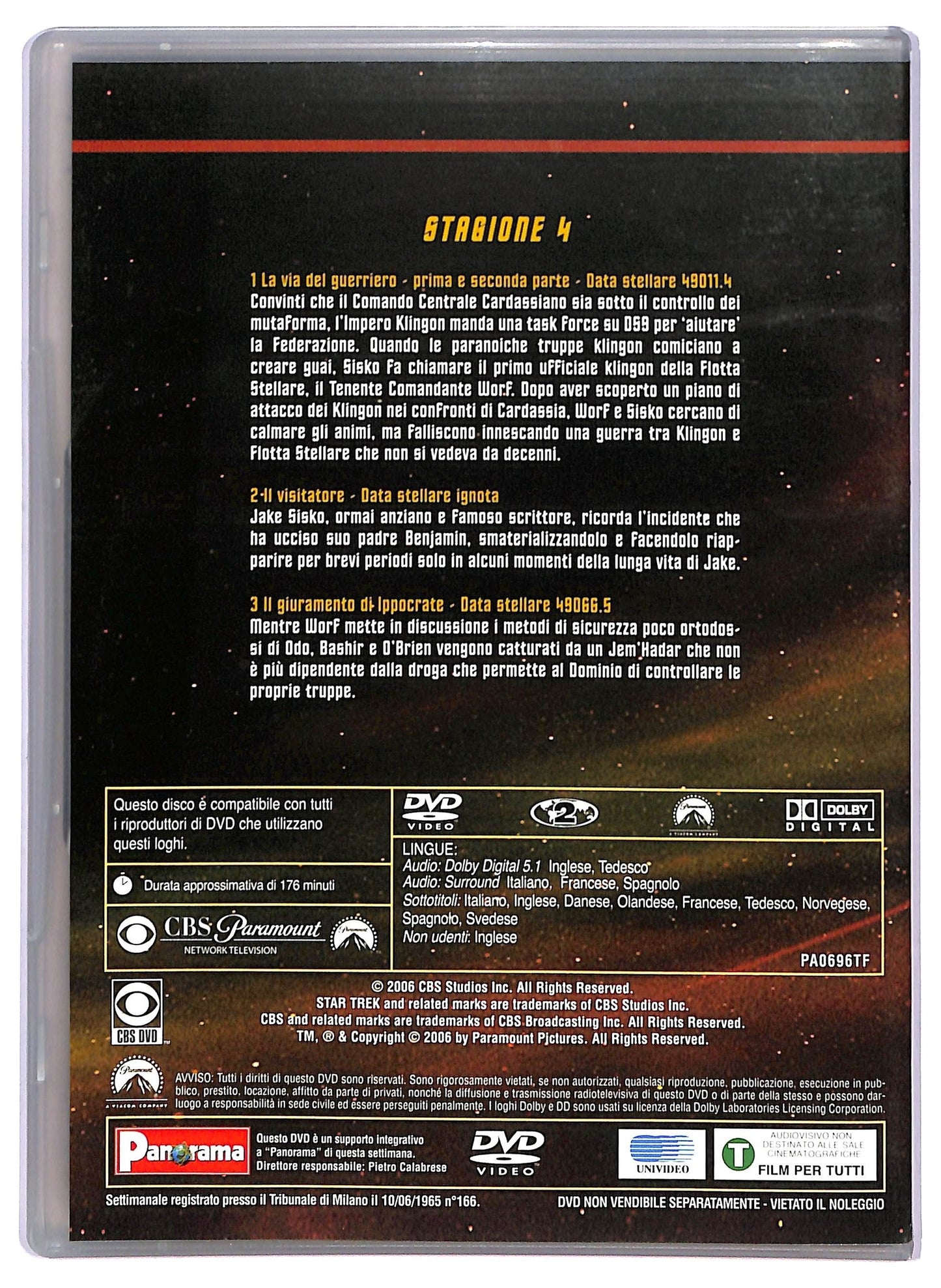 EBOND Star Trek Deep Space Nine Stagione 4 Episodi 1 - 3 EDITORIALE DVD D795435