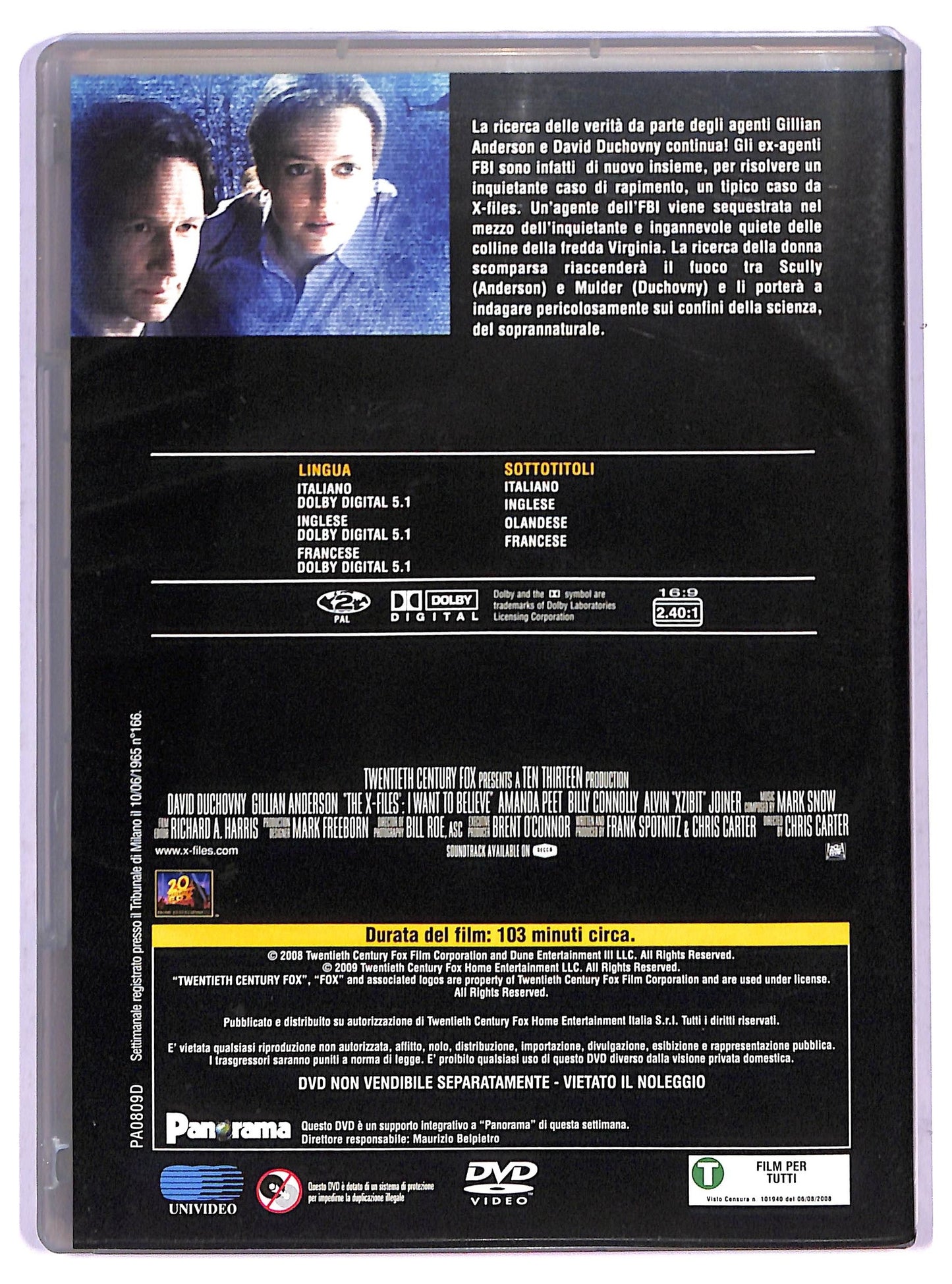 EBOND X-Files - Voglio crederci EDITORIALE DVD D798715