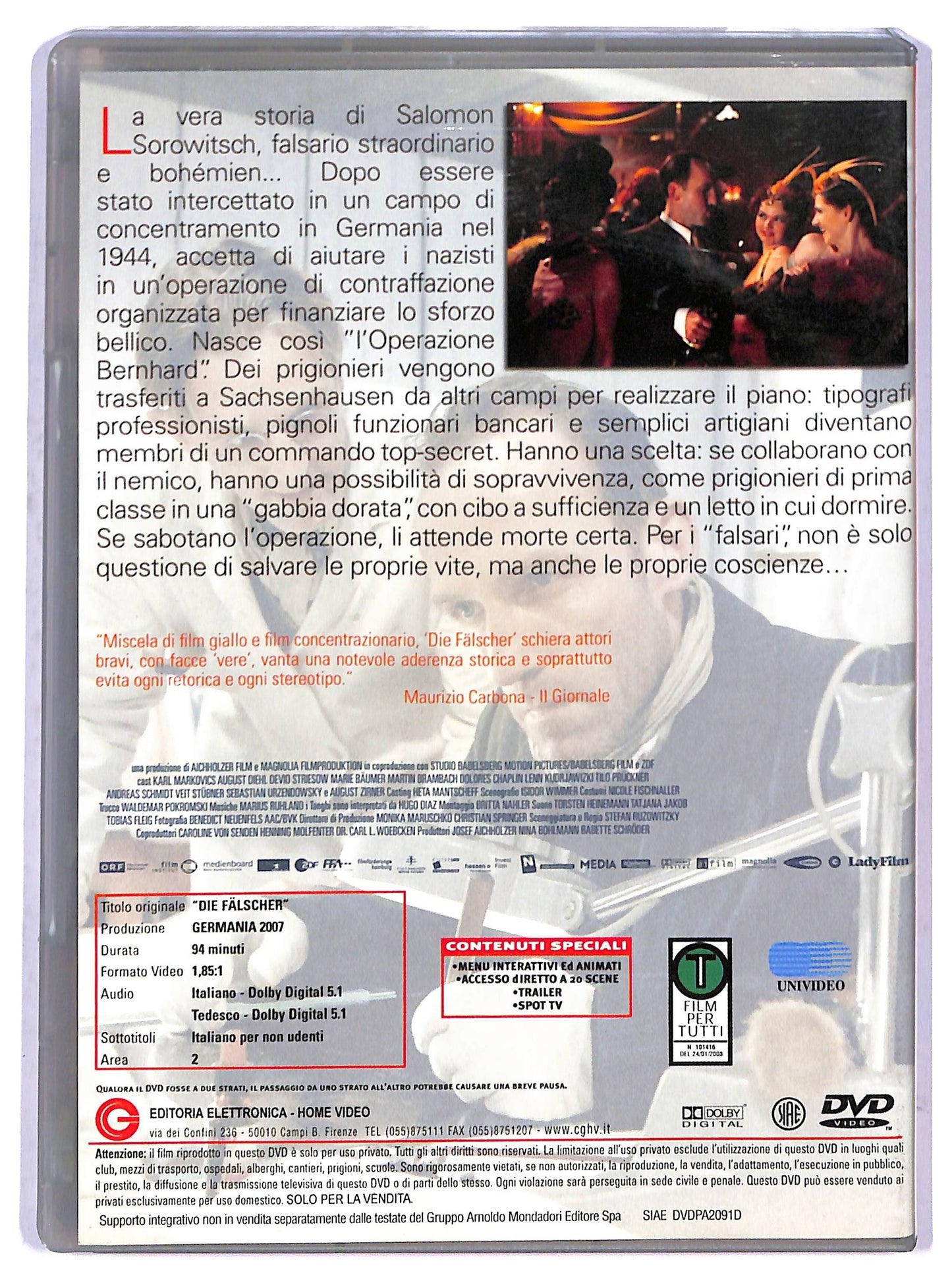 EBOND Il falsario - Operazione Bernhard EDITORIALE DVD D798947
