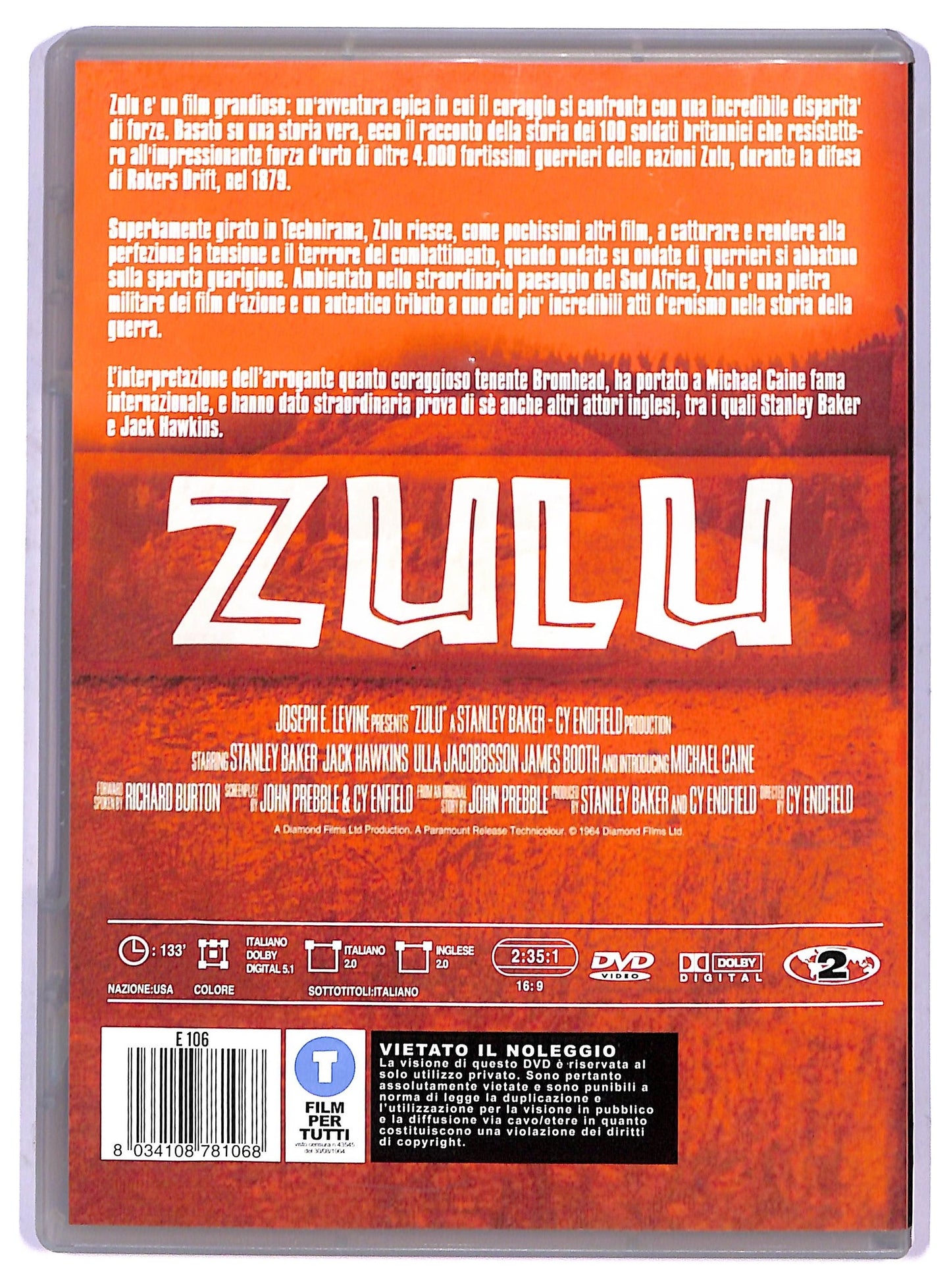 EBOND Zulu (1964) Di Cy Endfield Con Michael Caine DVD D799124