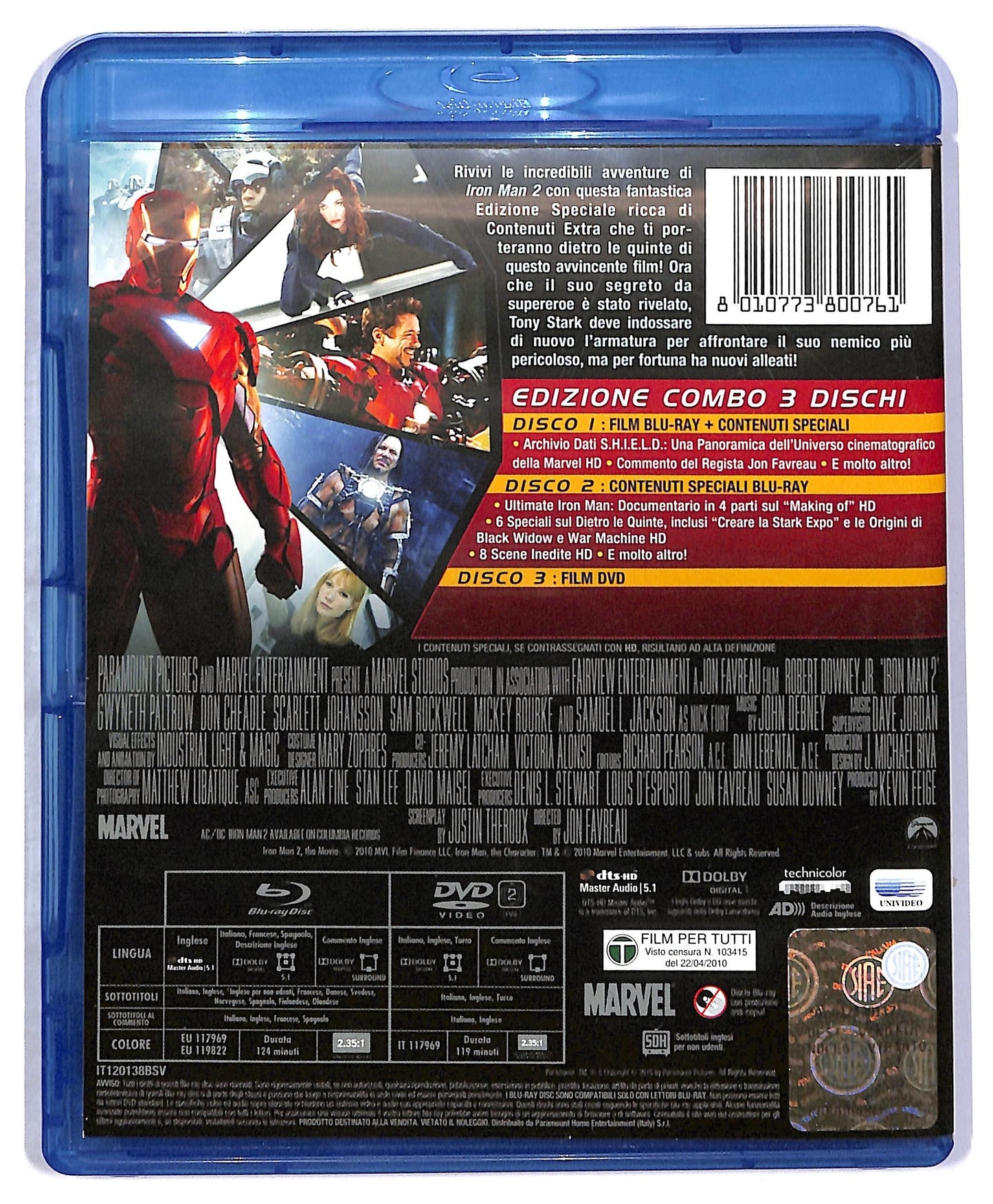 EBOND Iron Man 2 DVD + 2 BLURAY D799947