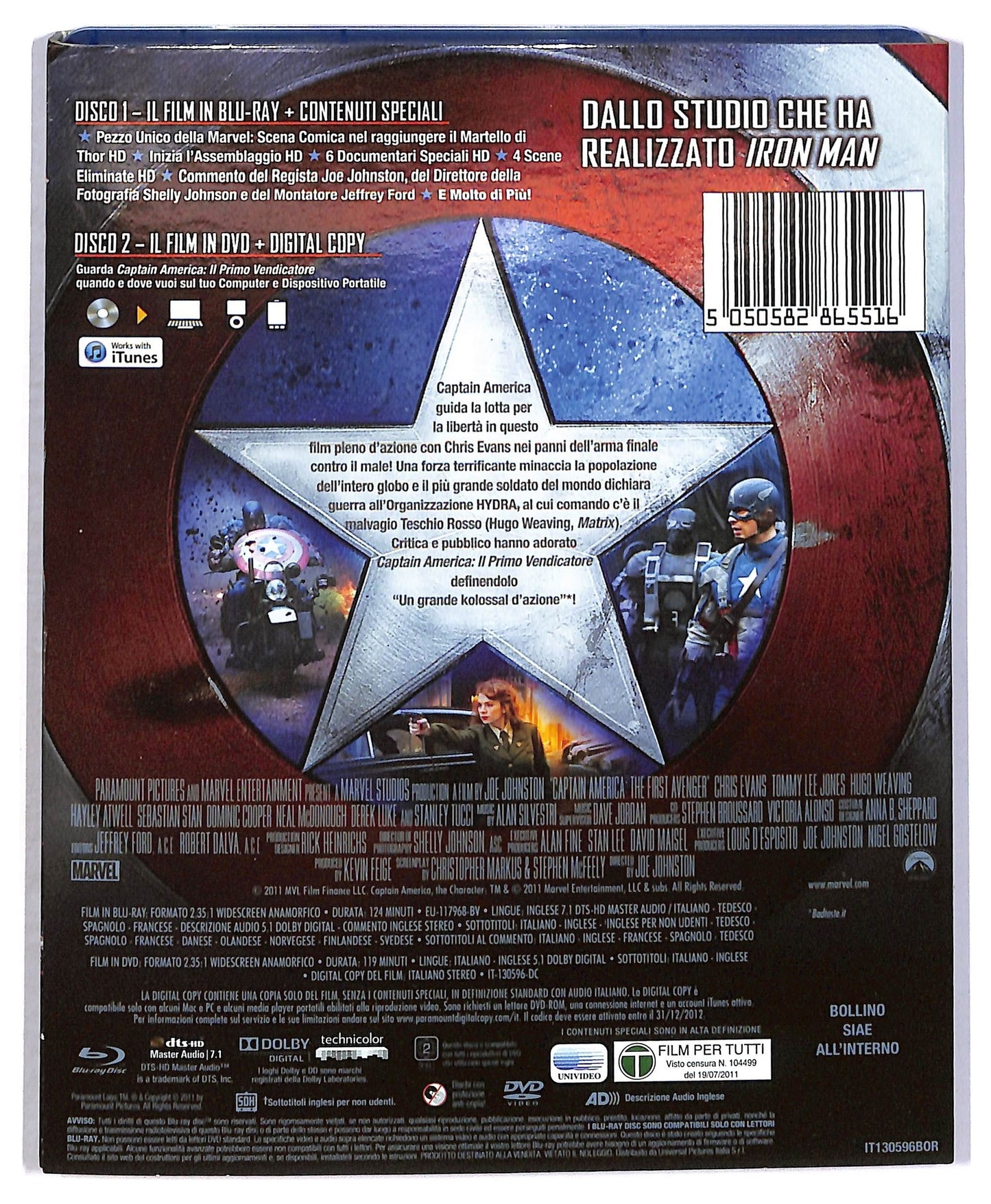 EBOND Captain America il primo vendicatore BLURAY +DVD+COPY DIG BLURAY D800015