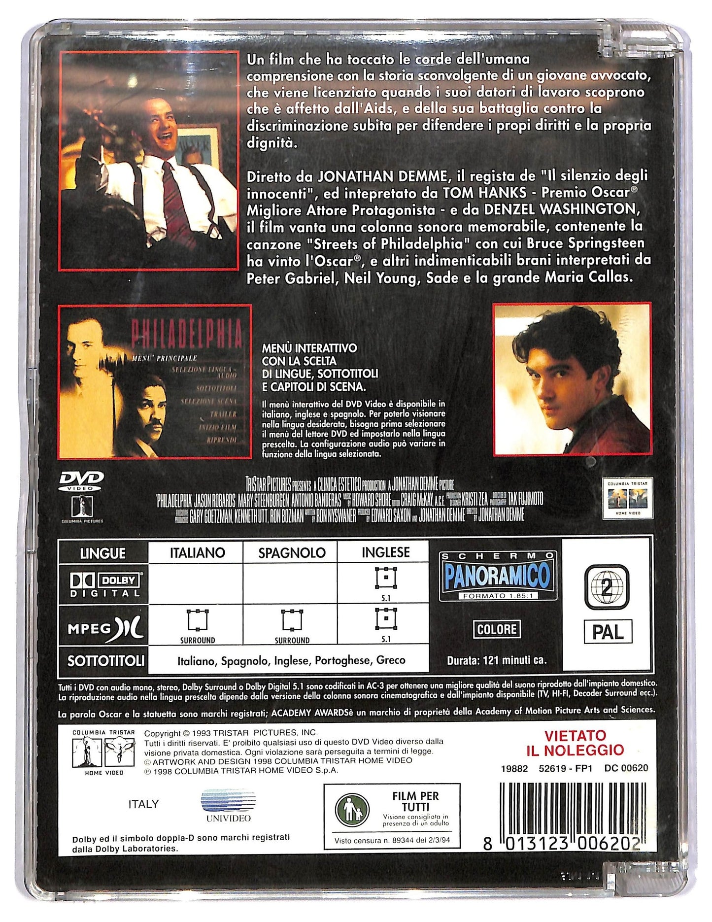 EBOND Philadelphia Con Tom Hanks, Denzel Washington Sjb DVD D800222