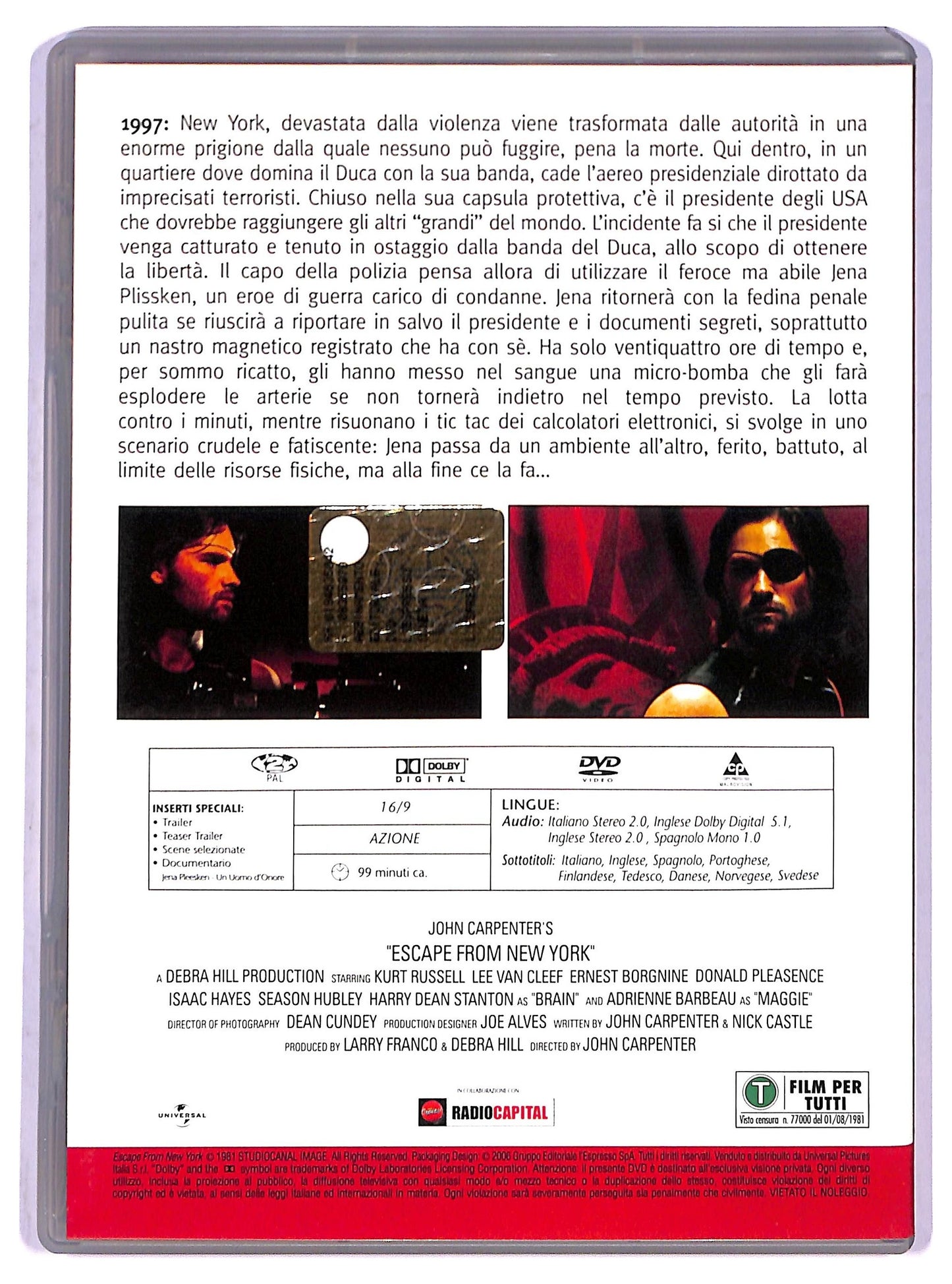 EBOND 1997: Fuga da New York  EDITORIALE DVD D800345