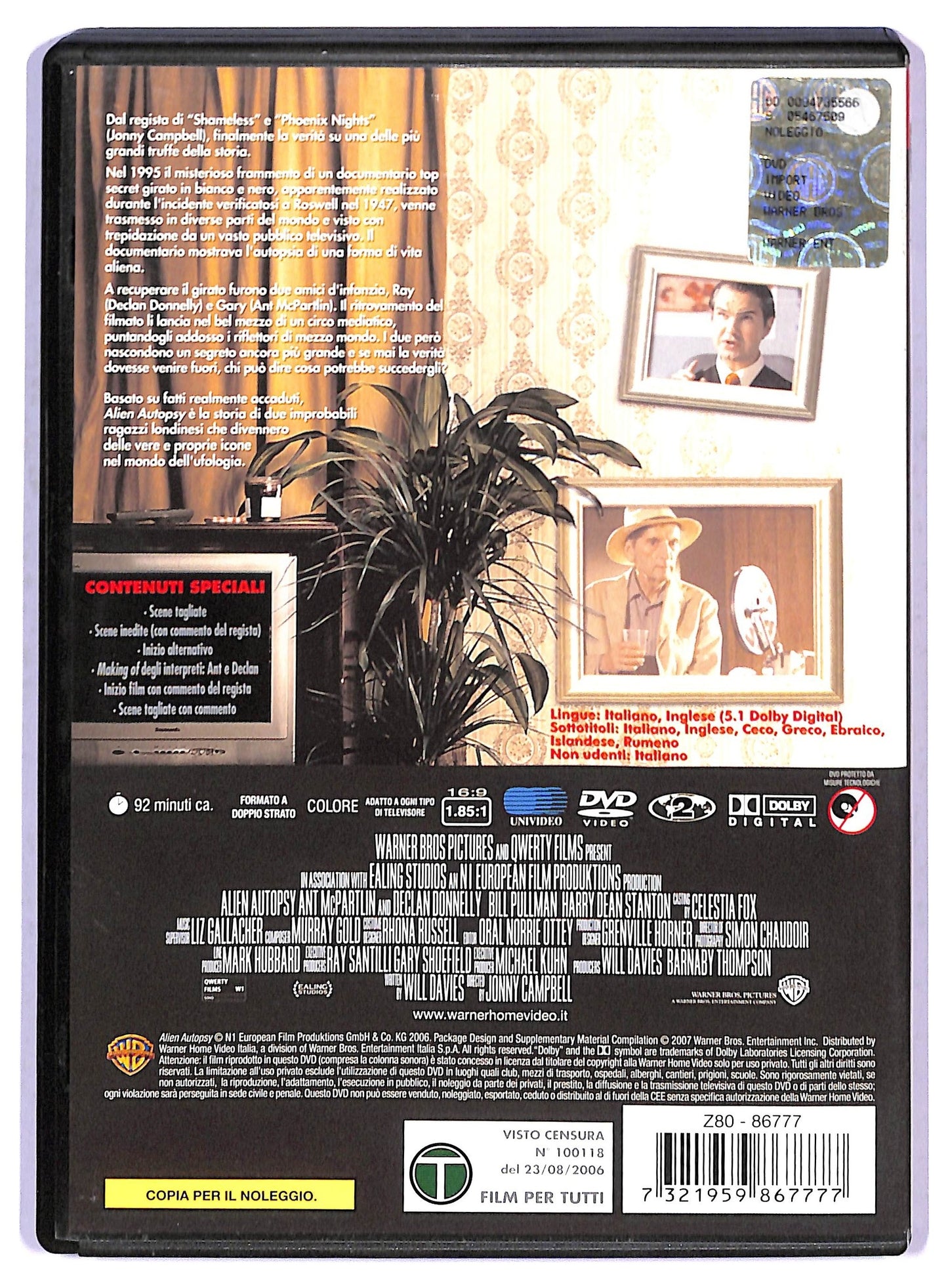 EBOND Alien Autopsy DVD Ex Noleggio D800401