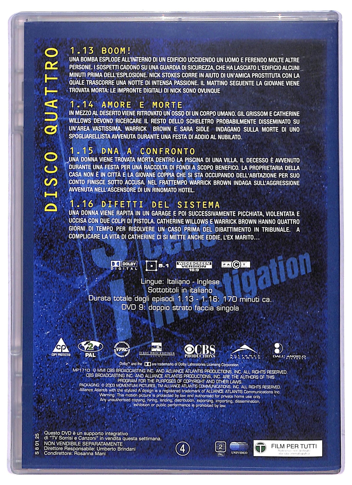 EBOND Csi crime scene investigation prima stagione episodi 13 - 16 EDITORIALE DVD D800460