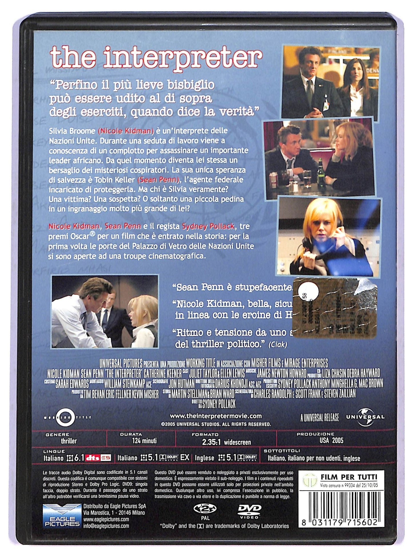 EBOND The Interpreter  NOLEGGIO DVD D800637