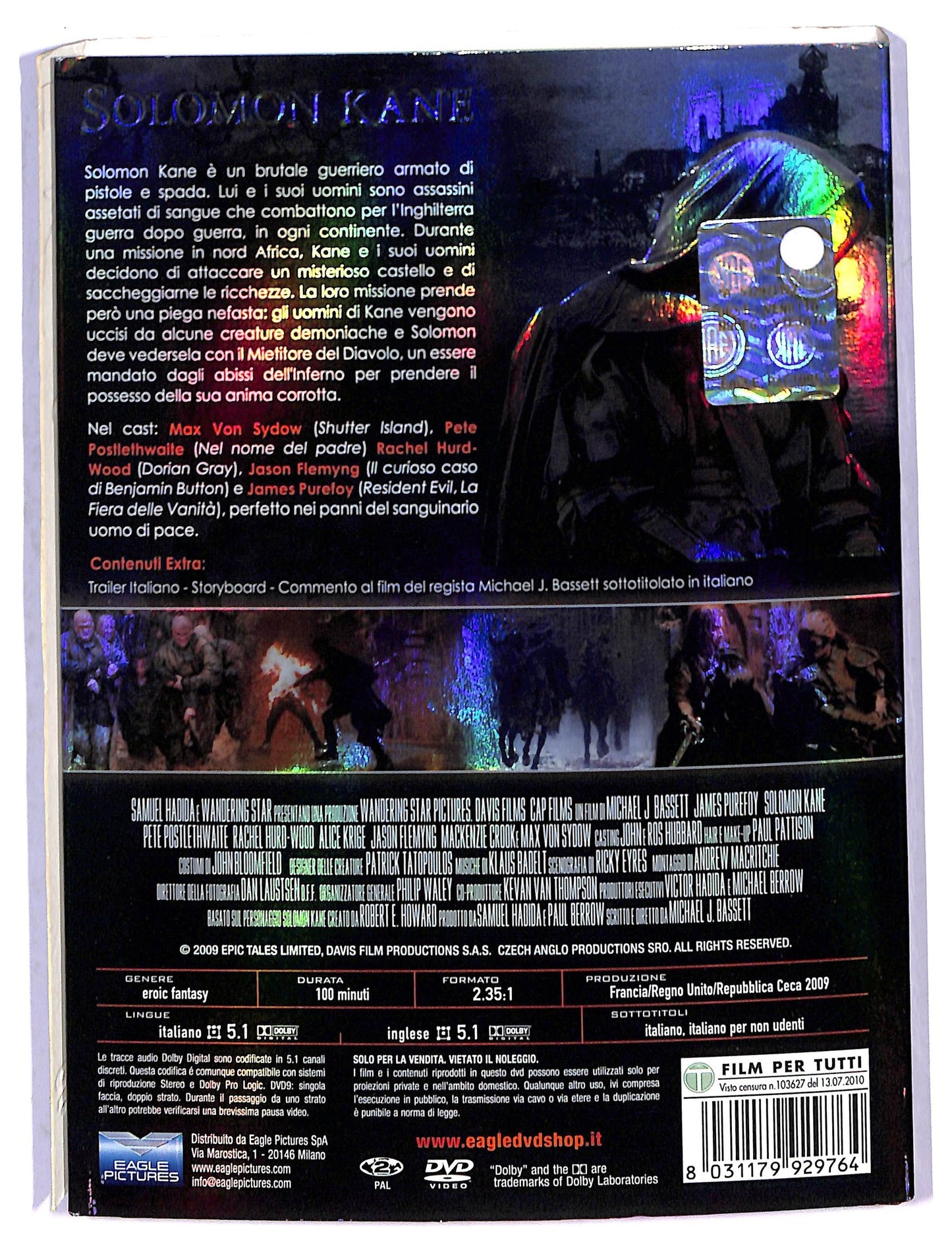 EBOND Solomon Kane slipcase DVD SLIM D800853