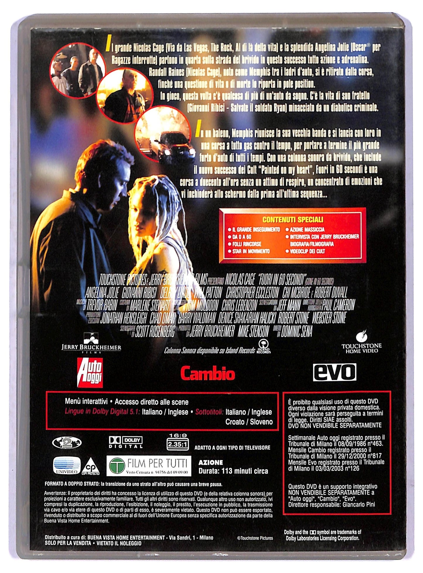 EBOND Fuori in 60 secondi EDITORIALE DVD D801253