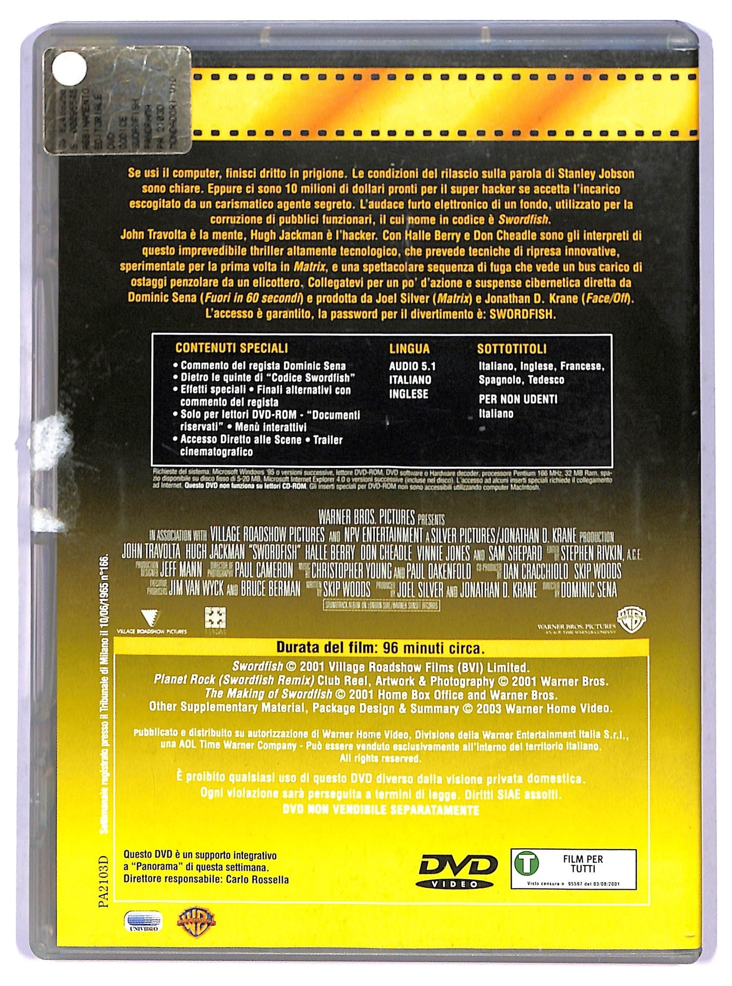EBOND Codice: Swordfish -  EDITORIALE  DVD D801342