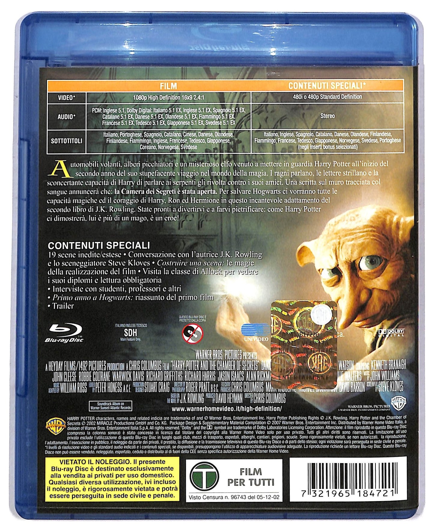 EBOND Harry Potter e la camera dei segreti  BLURAY BLURAY D801555