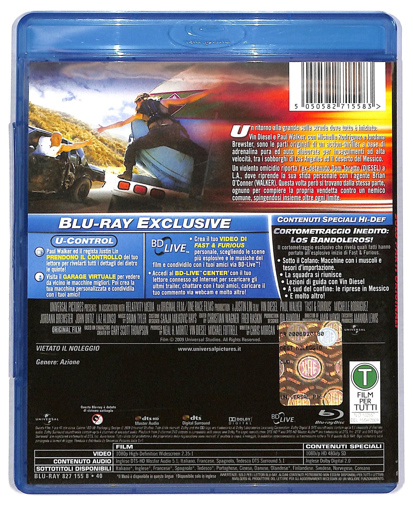 EBOND Fast e Furious BLURAY D802062