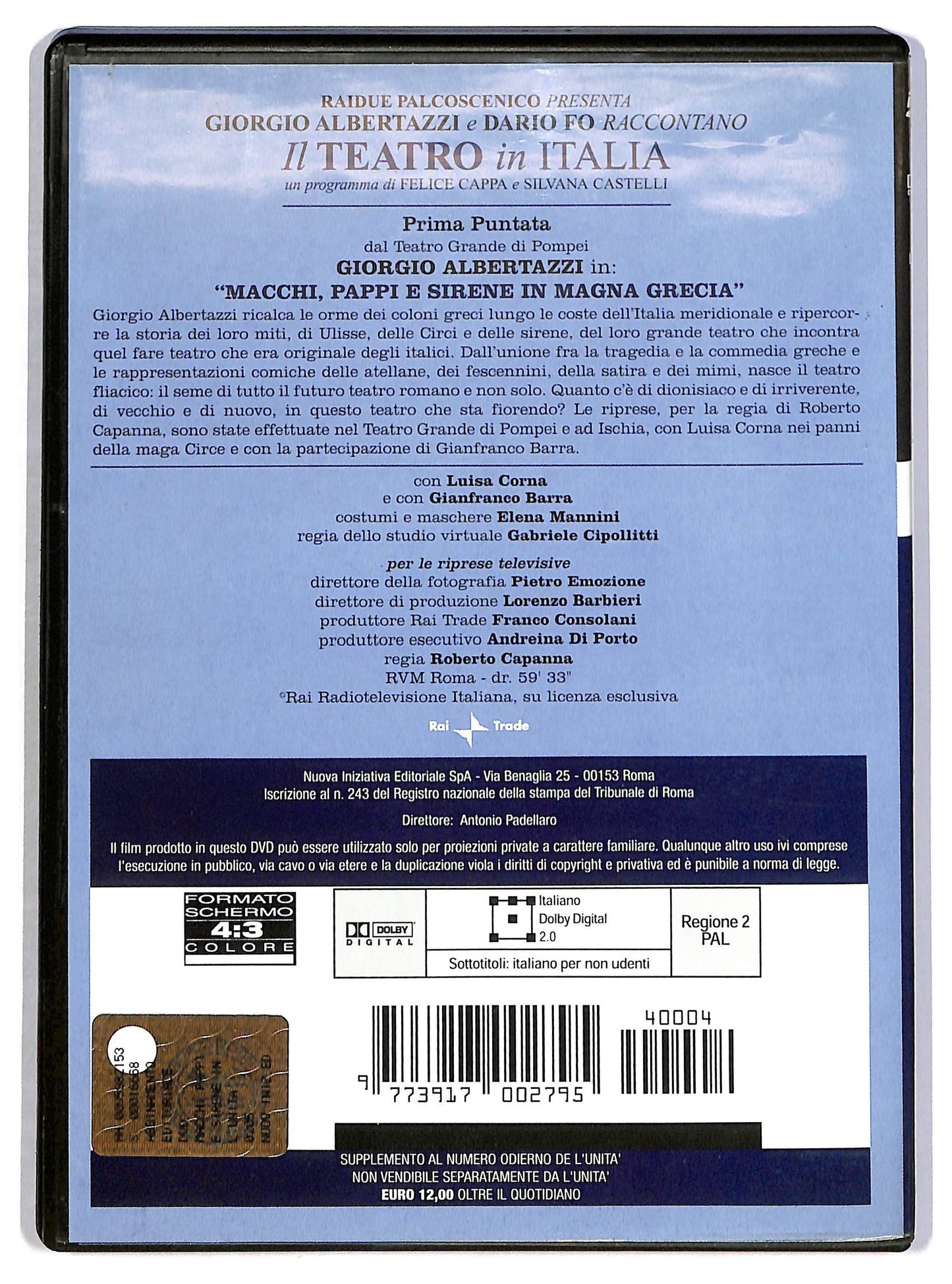 EBOND Il teatro in italia volume 1 - Giorgio albertazzi e Dario fo EDITORIALE DVD D802123