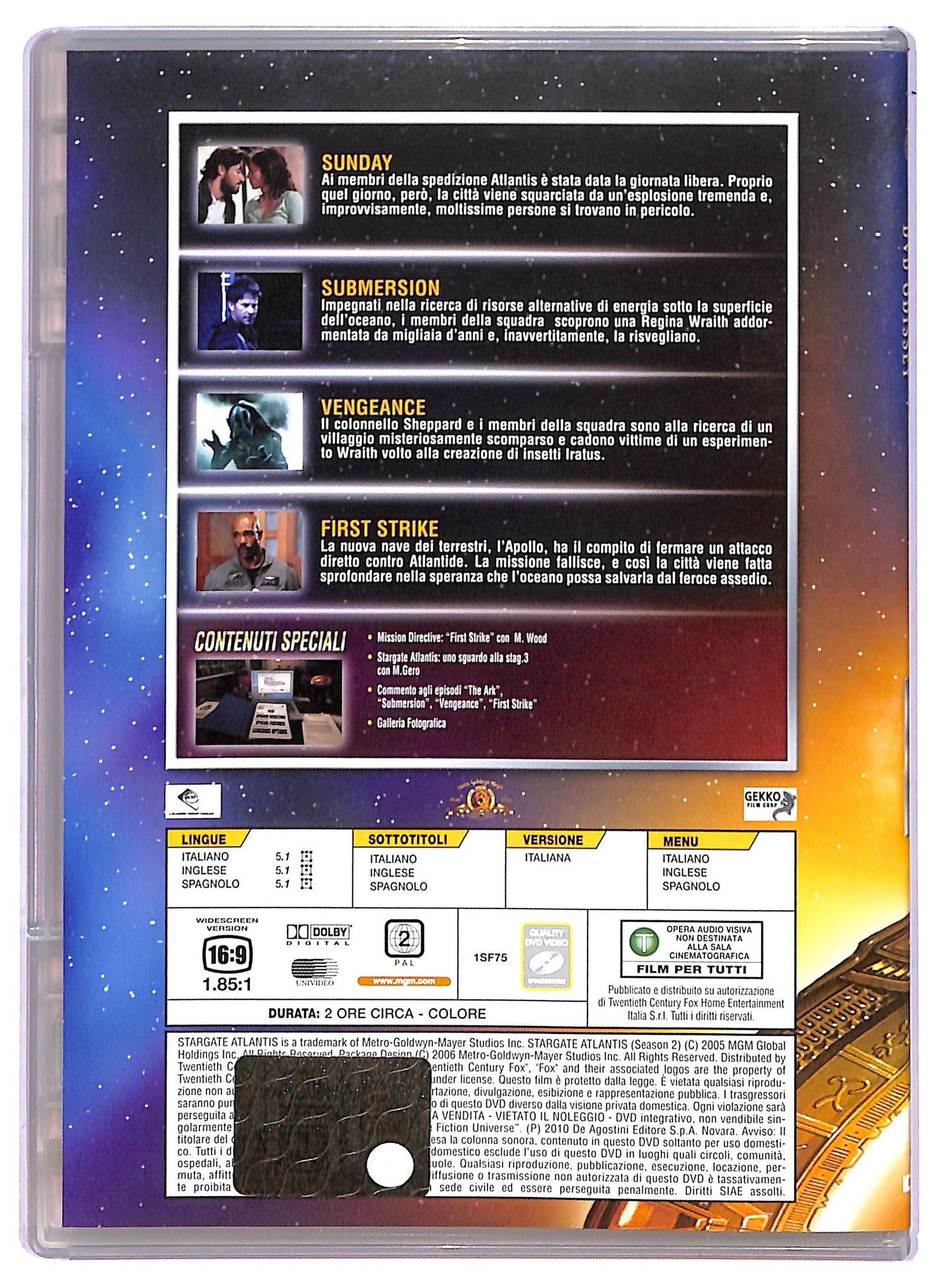 EBOND Stargate Atlantis DVD Odissey - File 57 a 60 Slim EDITORIALE DVD D802334