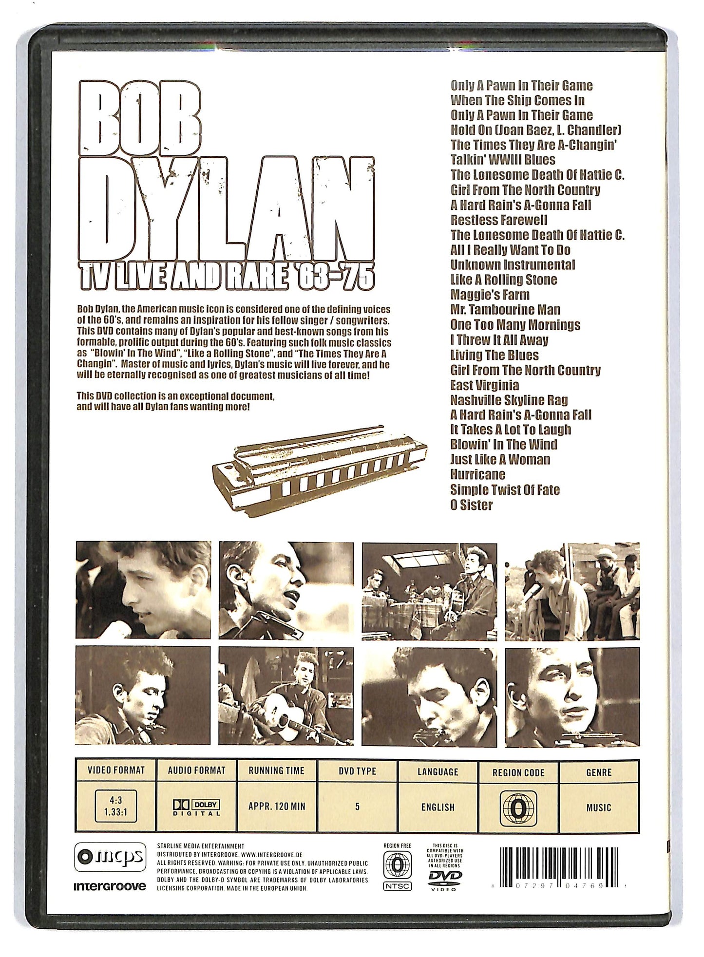 EBOND Bob Dylan - TV Live and rare '63 - '75 DVD D803534